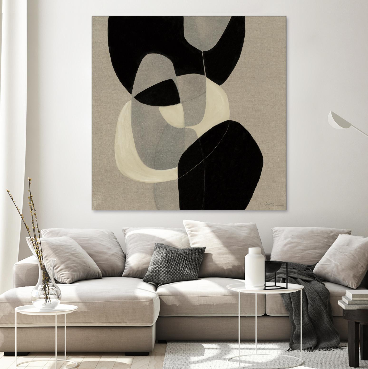 Gravity III by Kippi Leonard on GIANT ART - beige organic shapes