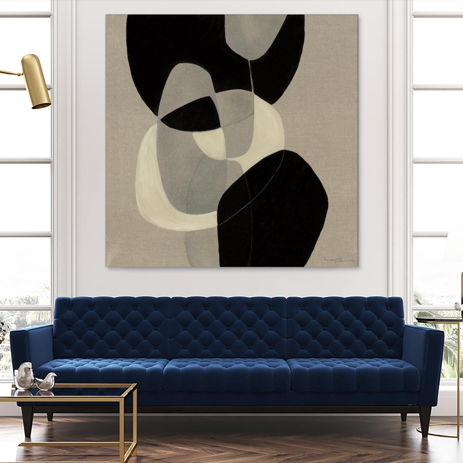 Gravity III by Kippi Leonard on GIANT ART - beige organic shapes