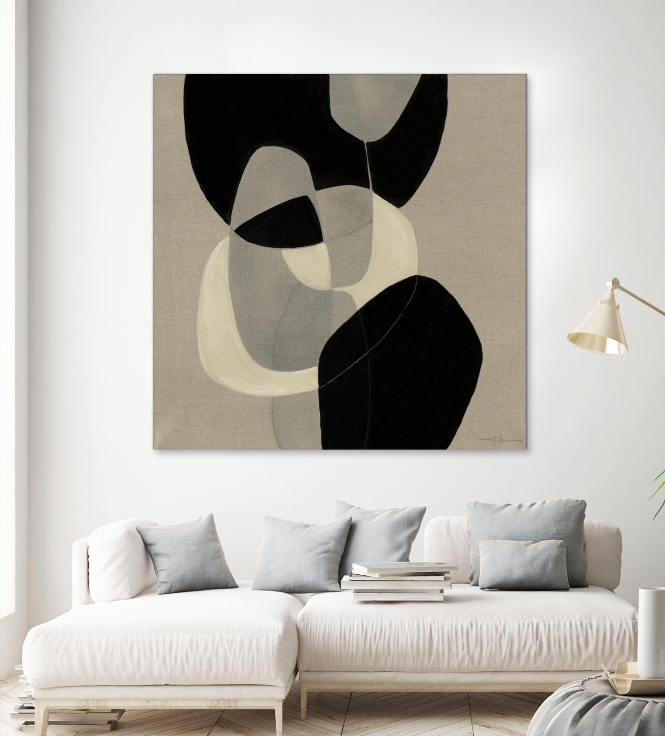 Gravity III by Kippi Leonard on GIANT ART - beige organic shapes