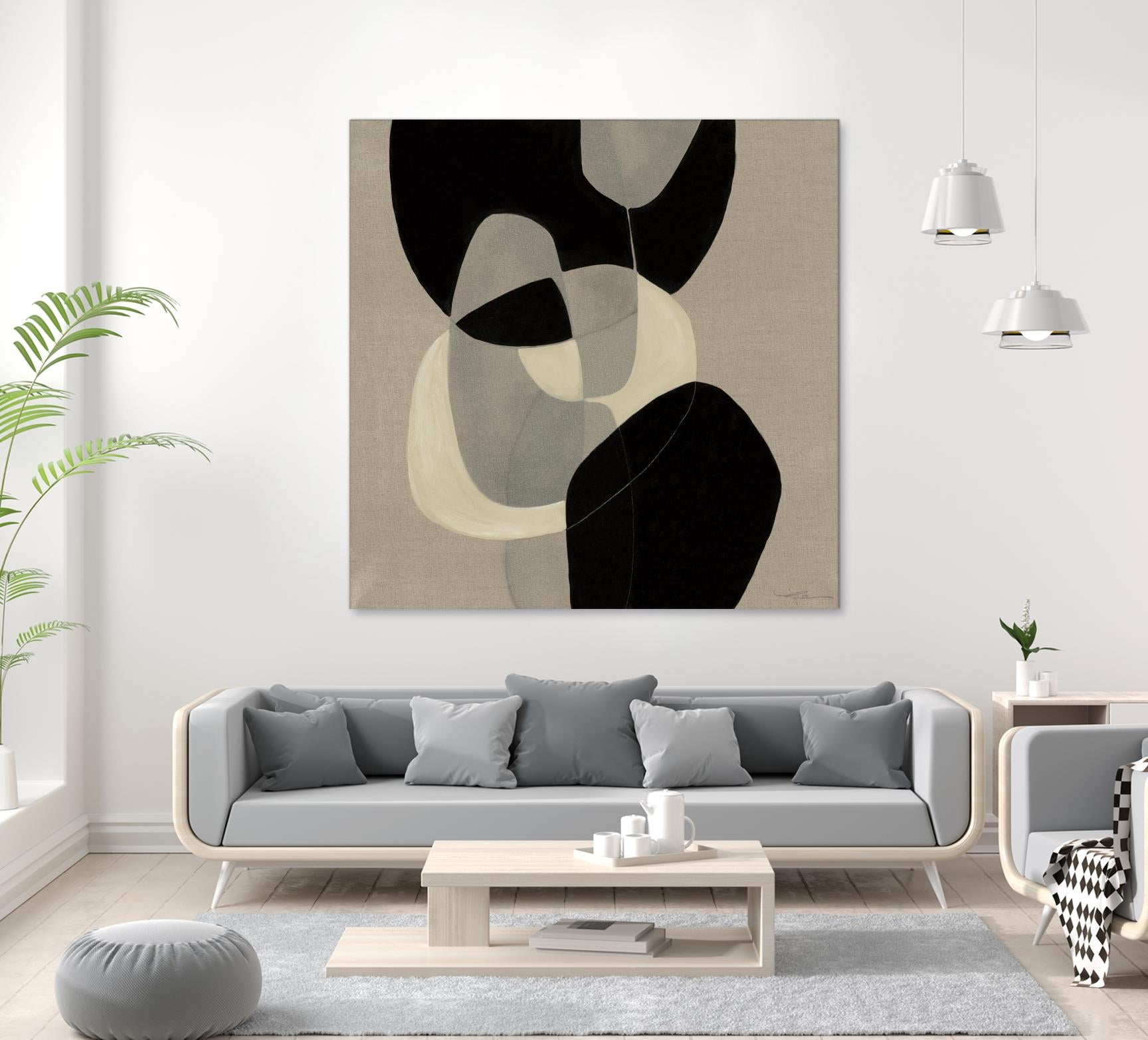 Gravity III by Kippi Leonard on GIANT ART - beige organic shapes
