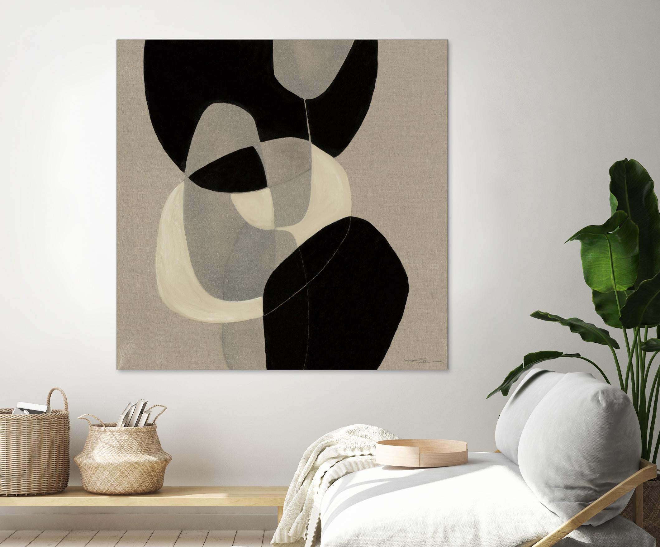 Gravity III by Kippi Leonard on GIANT ART - beige organic shapes