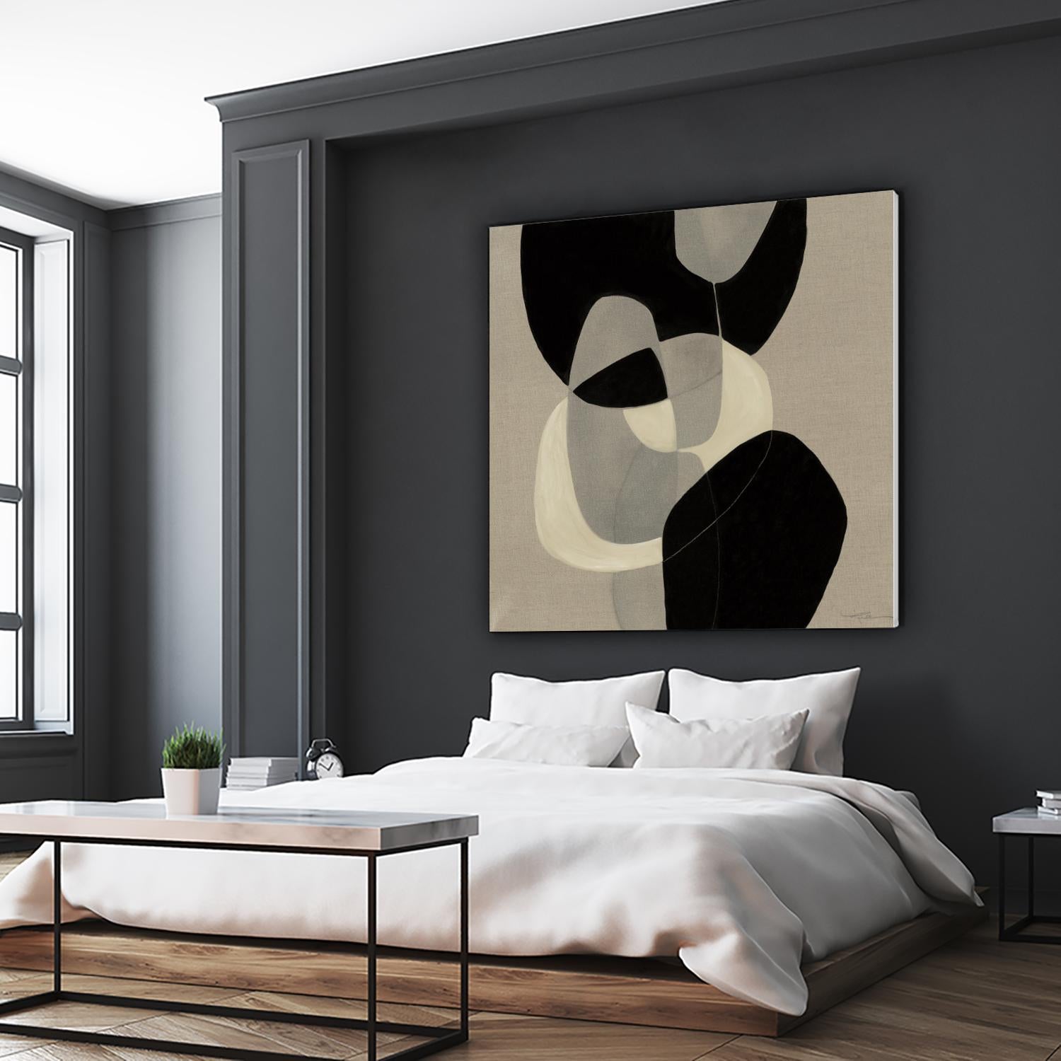 Gravity III by Kippi Leonard on GIANT ART - beige organic shapes