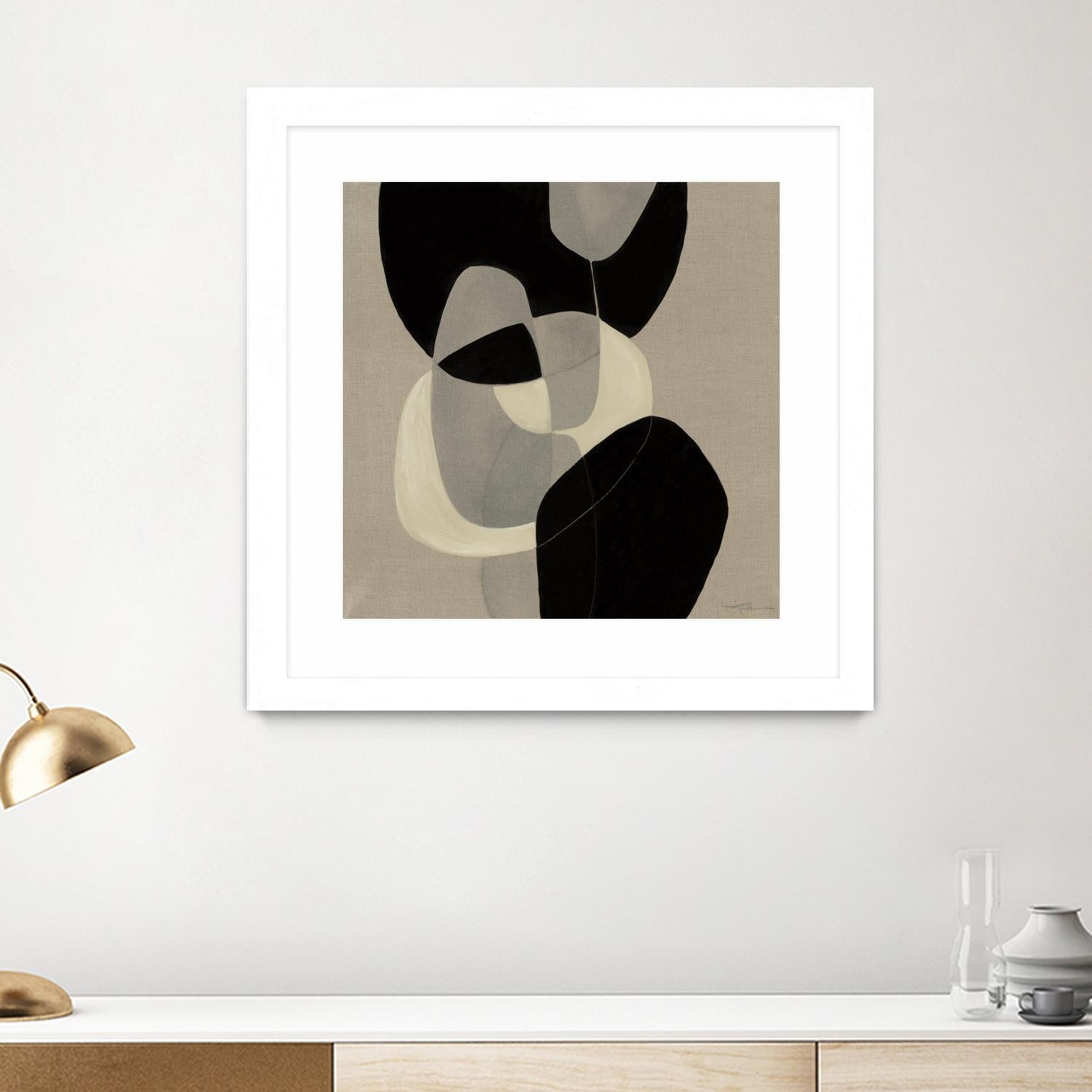 Gravity III by Kippi Leonard on GIANT ART - beige organic shapes