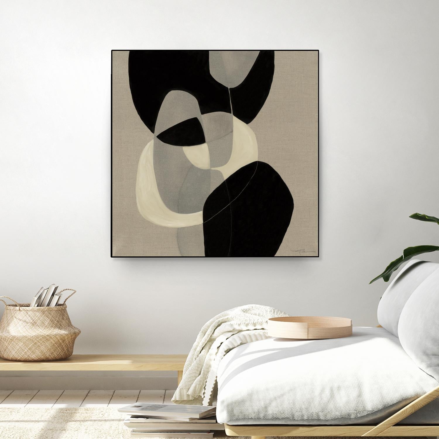 Gravity III by Kippi Leonard on GIANT ART - beige organic shapes