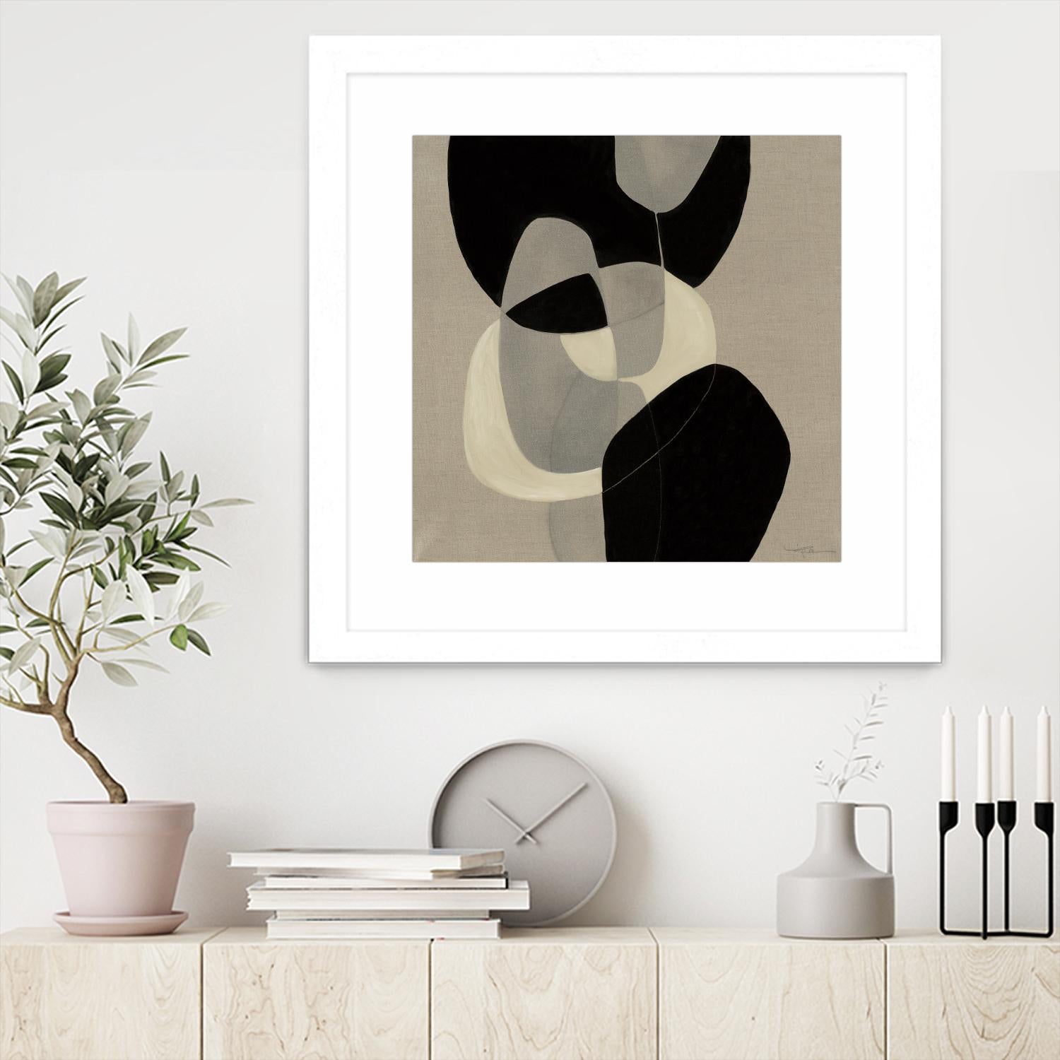 Gravity III by Kippi Leonard on GIANT ART - beige organic shapes