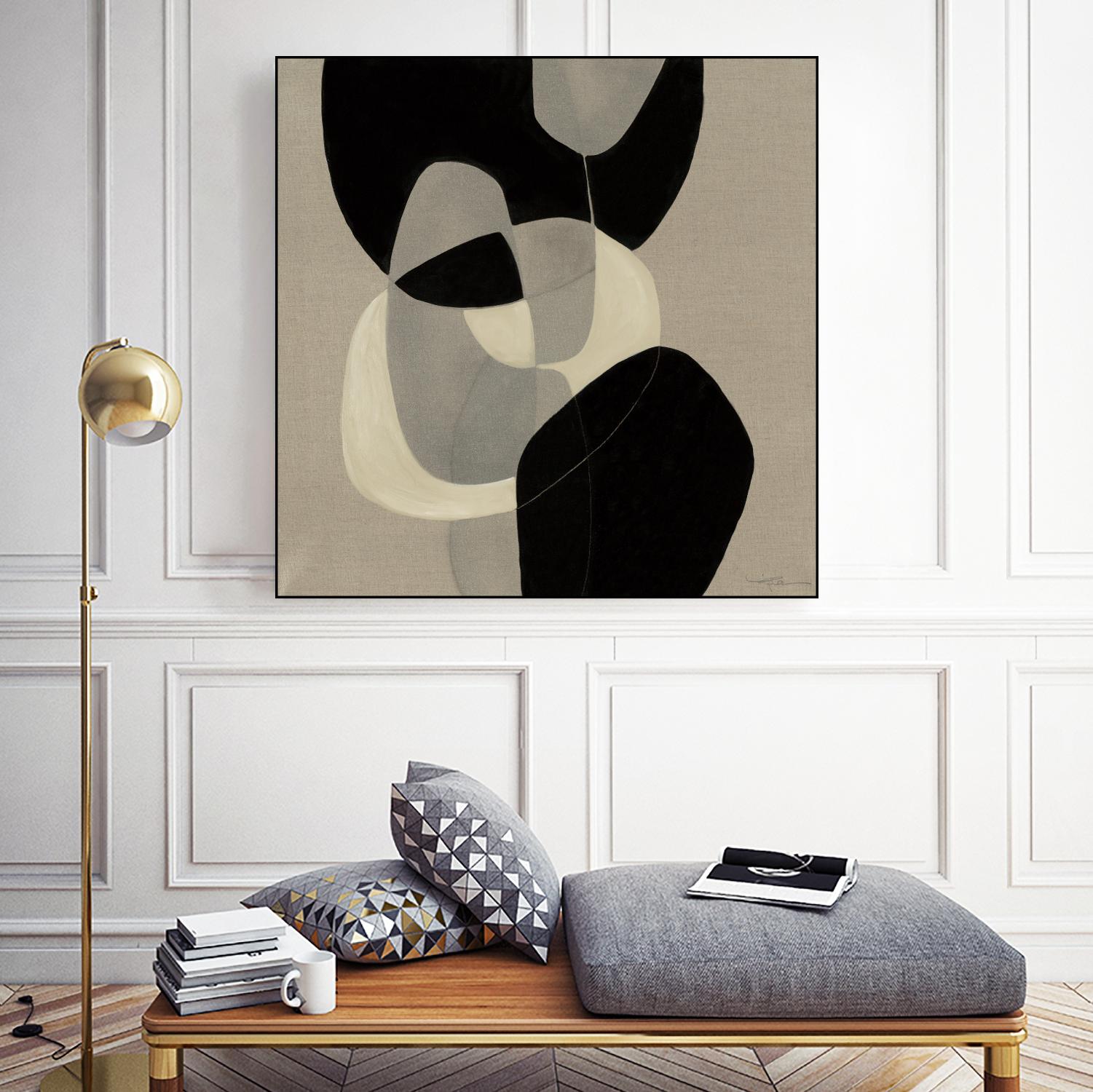 Gravity III by Kippi Leonard on GIANT ART - beige organic shapes
