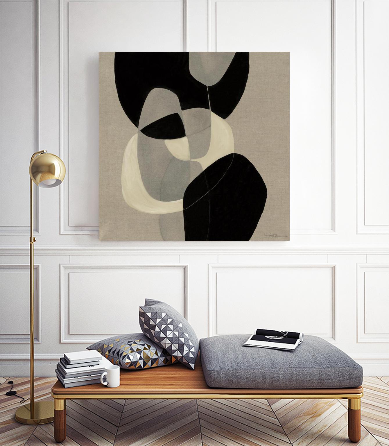 Gravity III by Kippi Leonard on GIANT ART - beige organic shapes