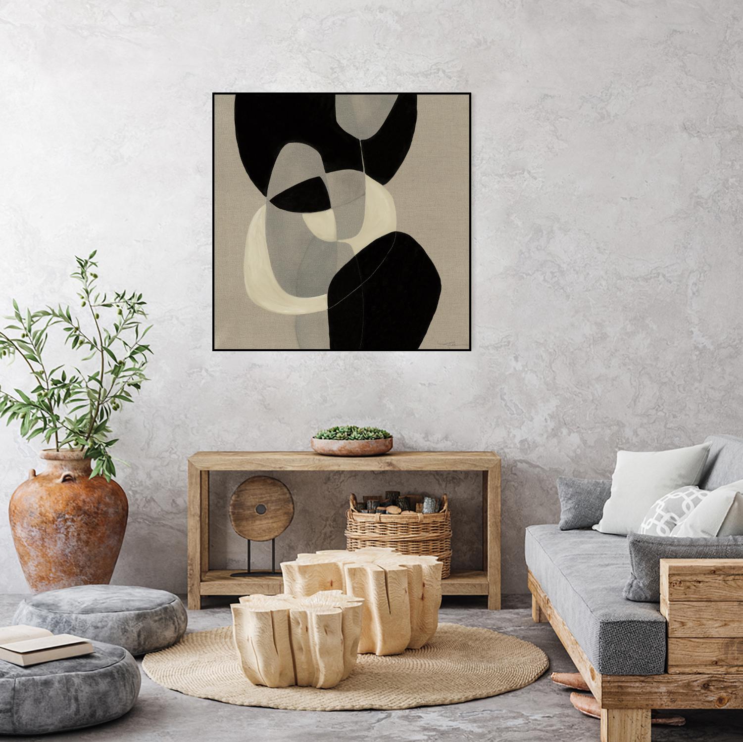 Gravity III by Kippi Leonard on GIANT ART - beige organic shapes