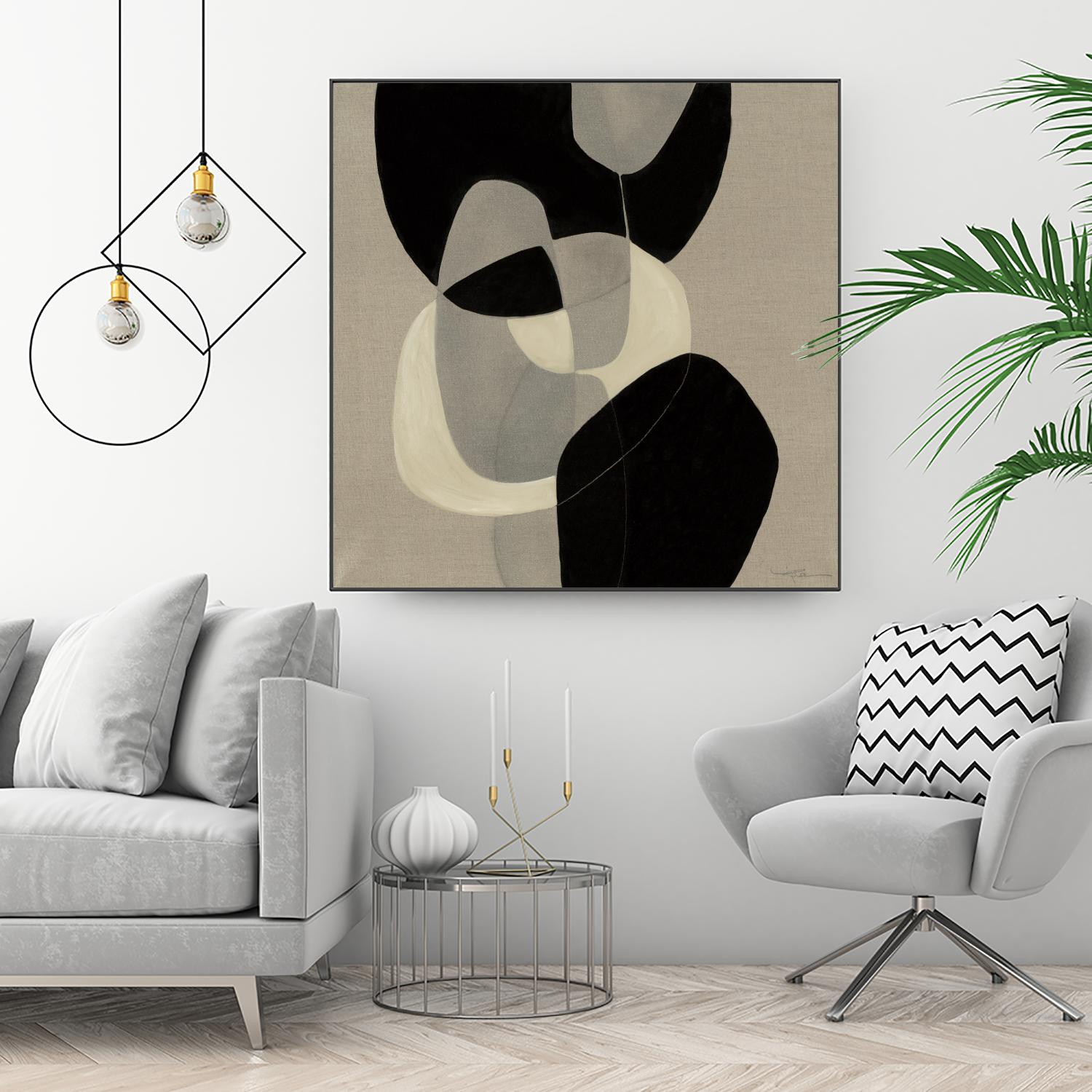 Gravity III by Kippi Leonard on GIANT ART - beige organic shapes