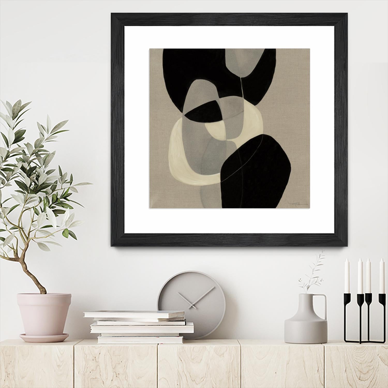 Gravity III by Kippi Leonard on GIANT ART - beige organic shapes