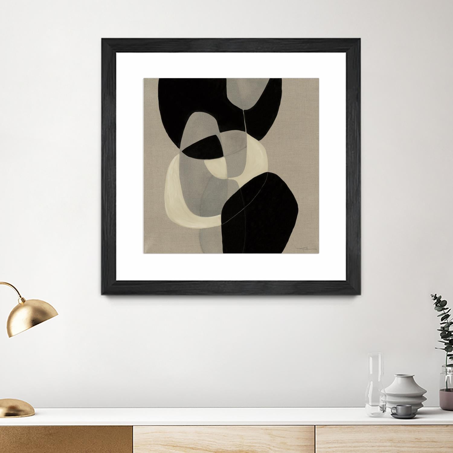 Gravity III by Kippi Leonard on GIANT ART - beige organic shapes