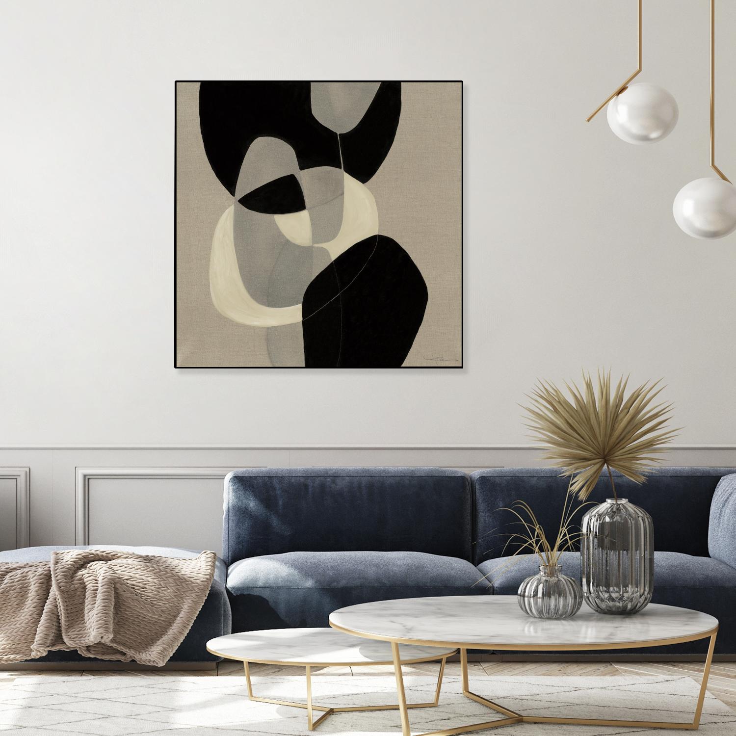 Gravity III by Kippi Leonard on GIANT ART - beige organic shapes
