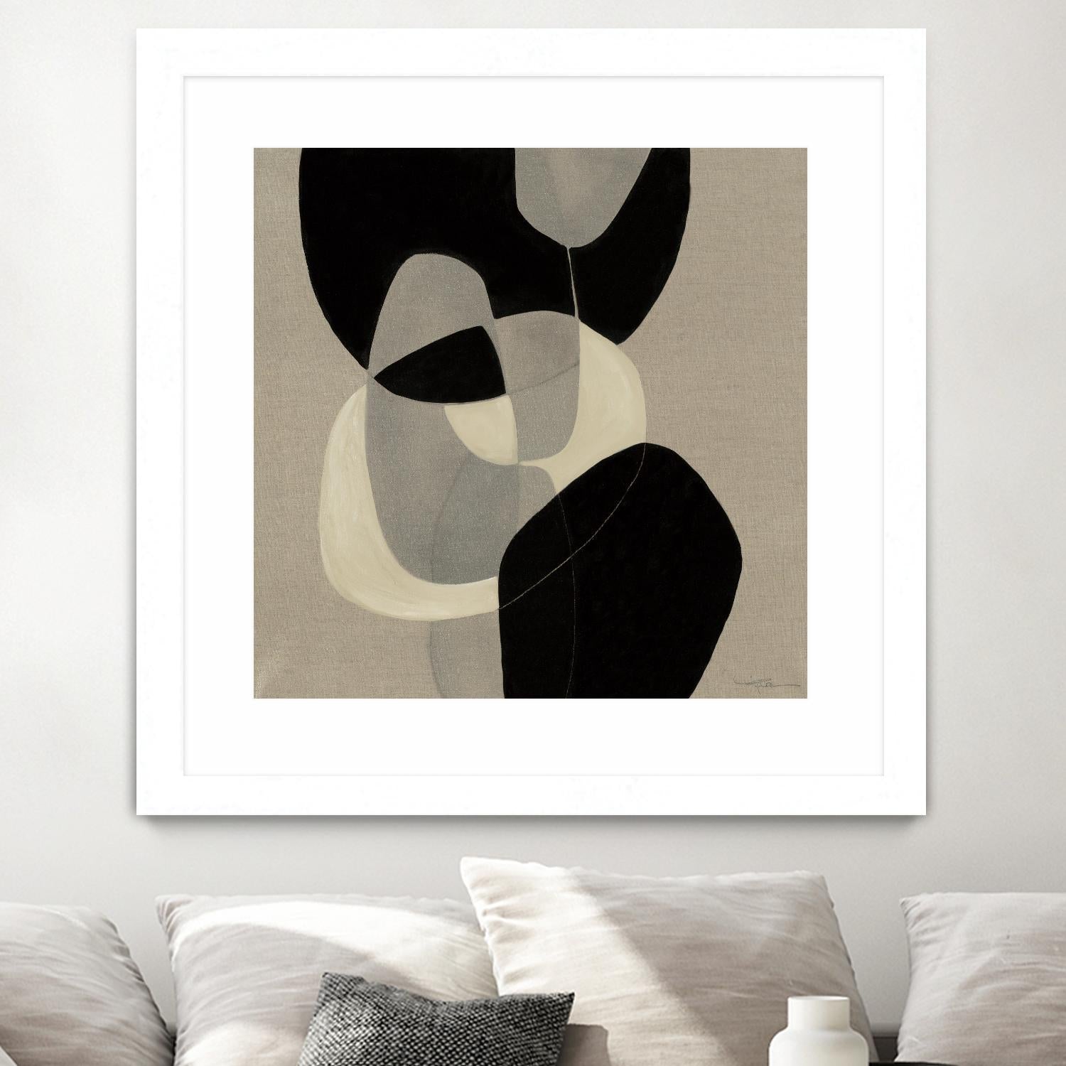 Gravity III by Kippi Leonard on GIANT ART - beige organic shapes