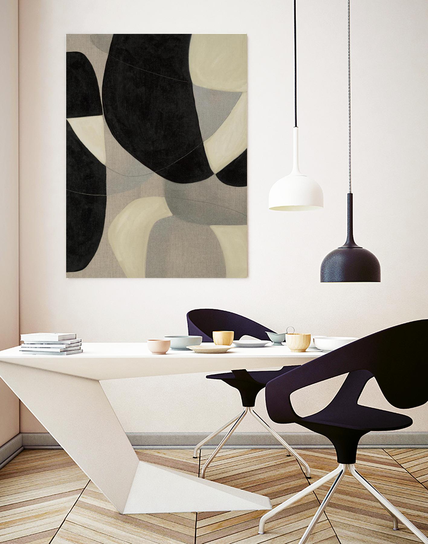 Gravity IV by Kippi Leonard on GIANT ART - blacks organic shapes