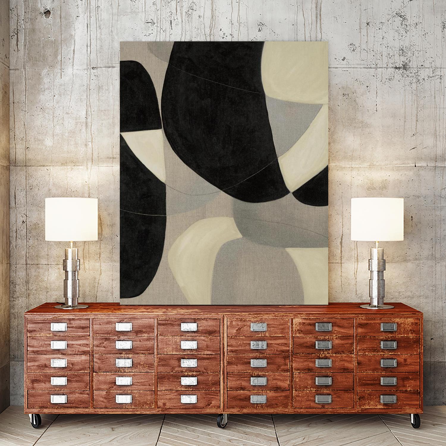 Gravity IV by Kippi Leonard on GIANT ART - blacks organic shapes