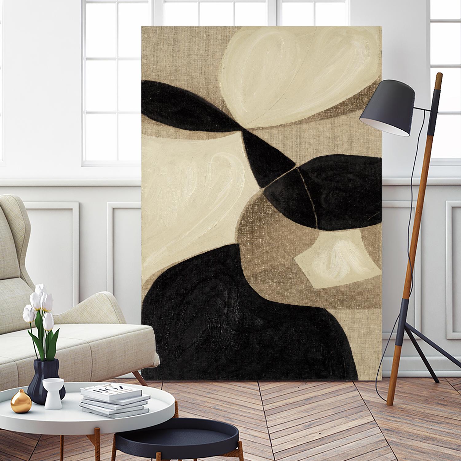 Attraction I by Kippi Leonard on GIANT ART - blacks organic shapes
