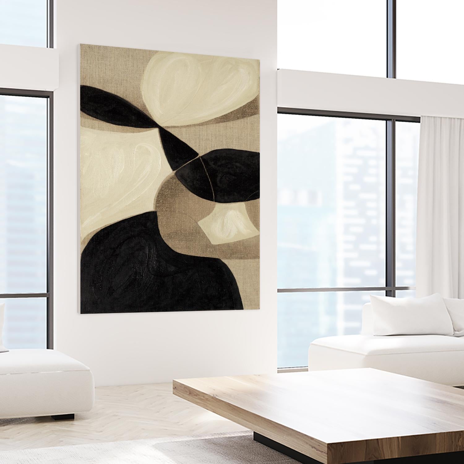 Attraction I by Kippi Leonard on GIANT ART - blacks organic shapes