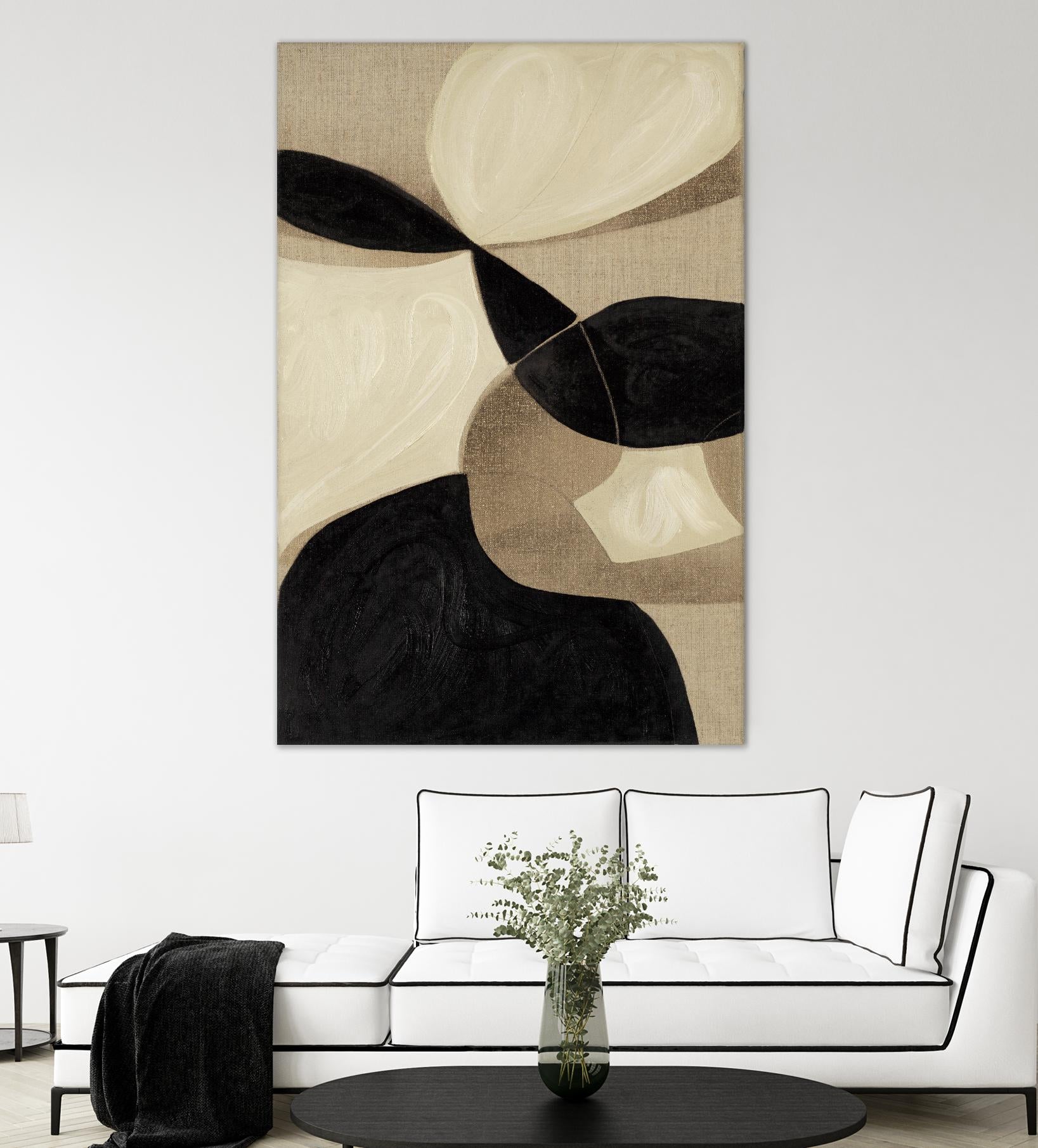 Attraction I by Kippi Leonard on GIANT ART - blacks organic shapes