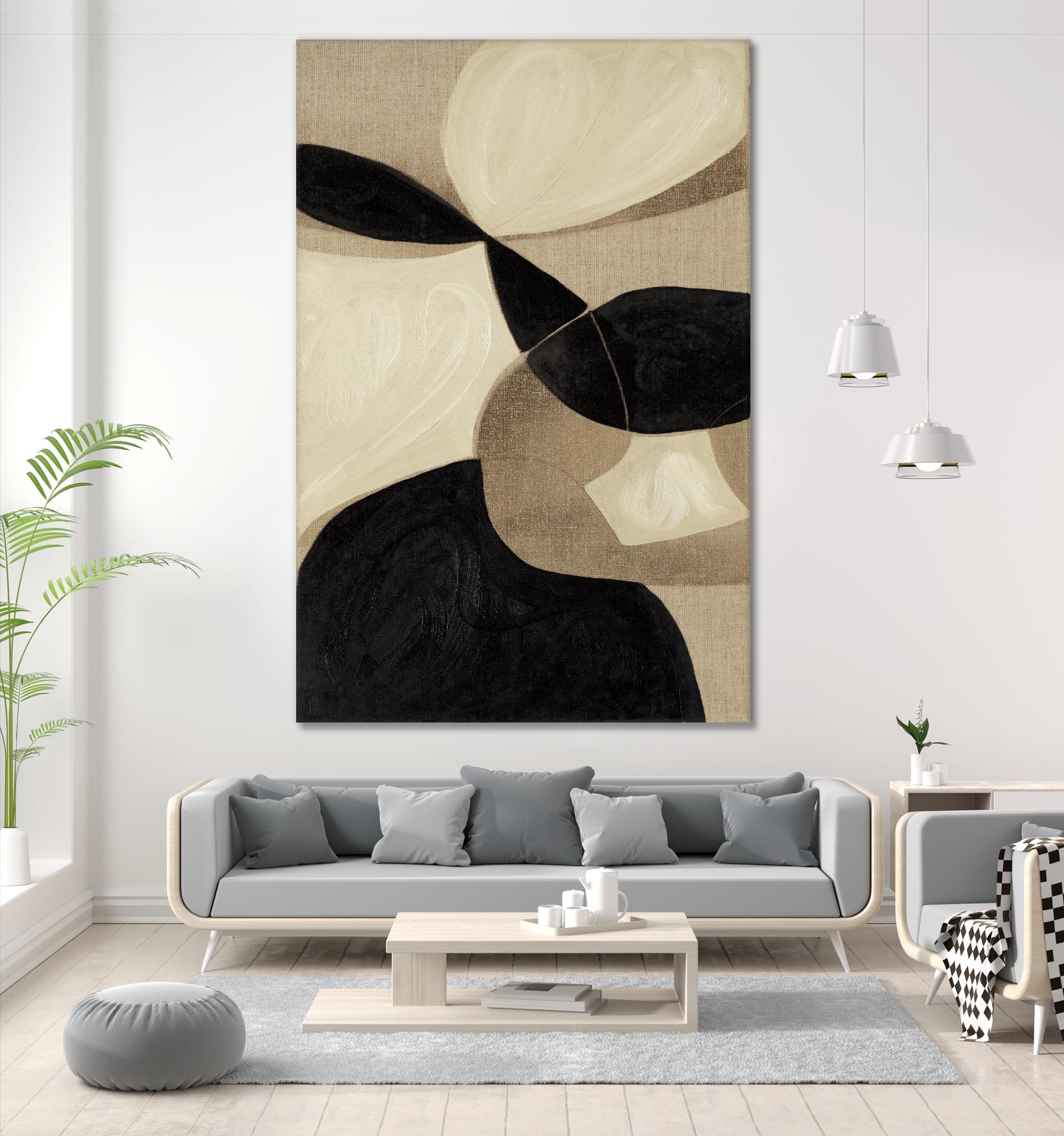 Attraction I by Kippi Leonard on GIANT ART - blacks organic shapes