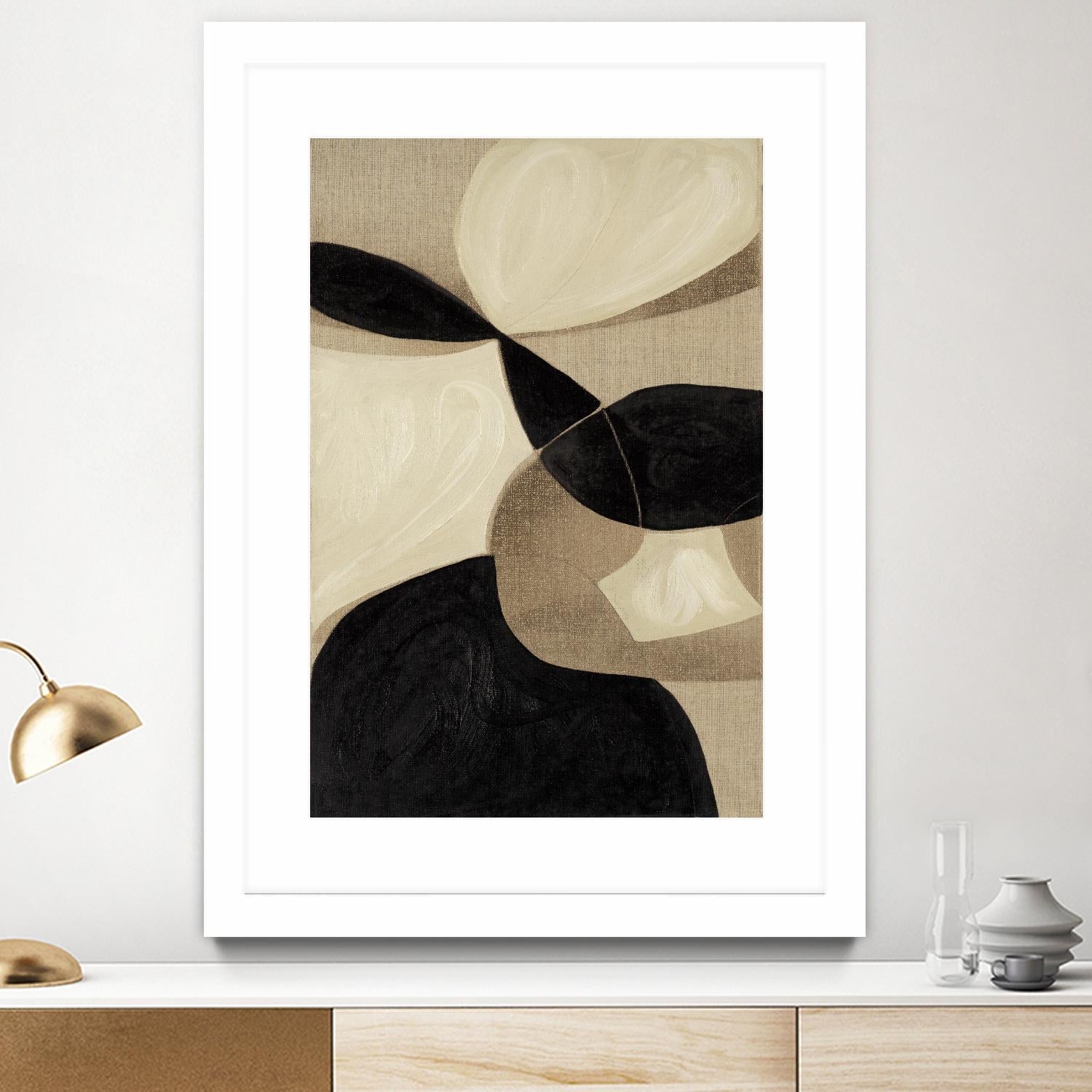 Attraction I by Kippi Leonard on GIANT ART - blacks organic shapes