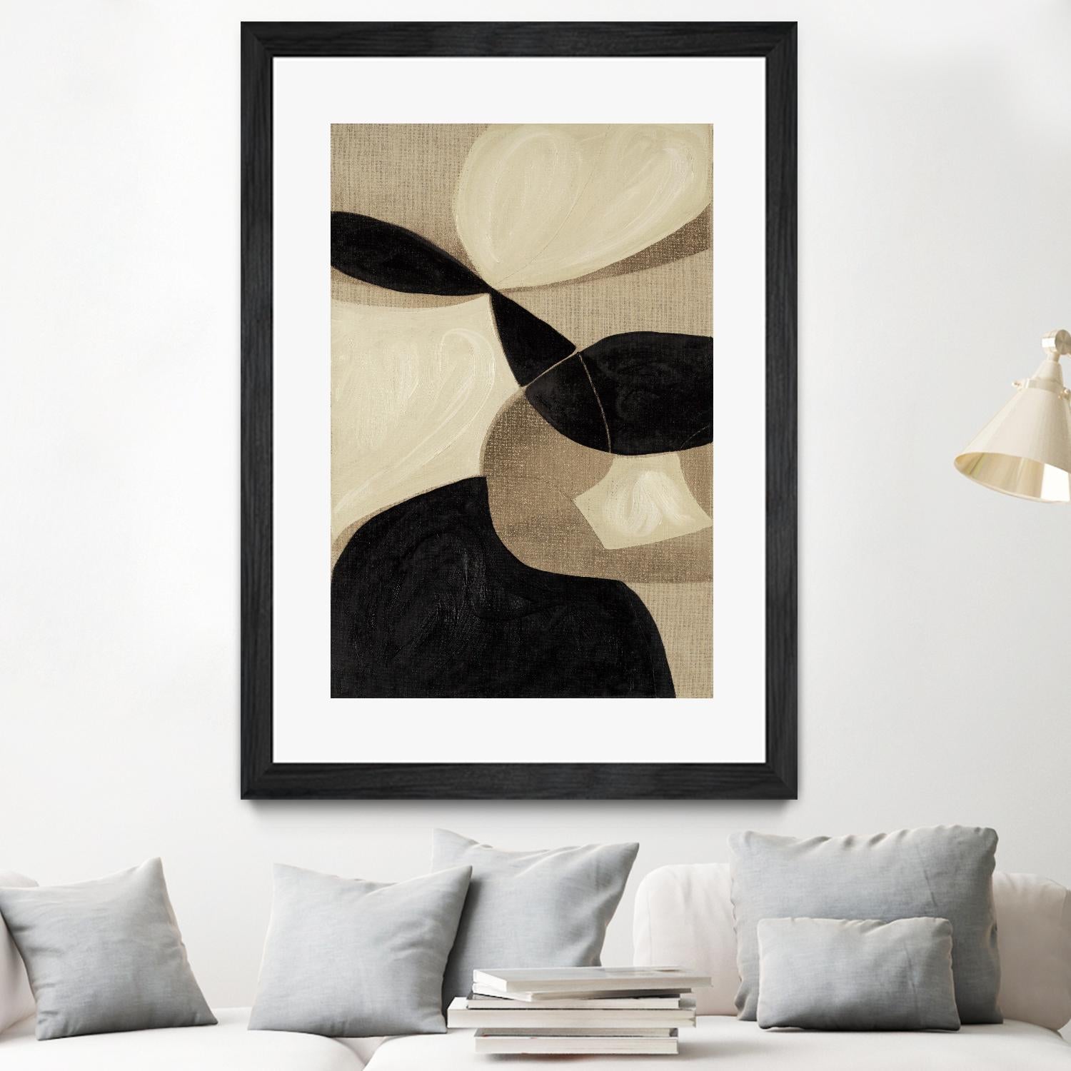 Attraction I by Kippi Leonard on GIANT ART - blacks organic shapes