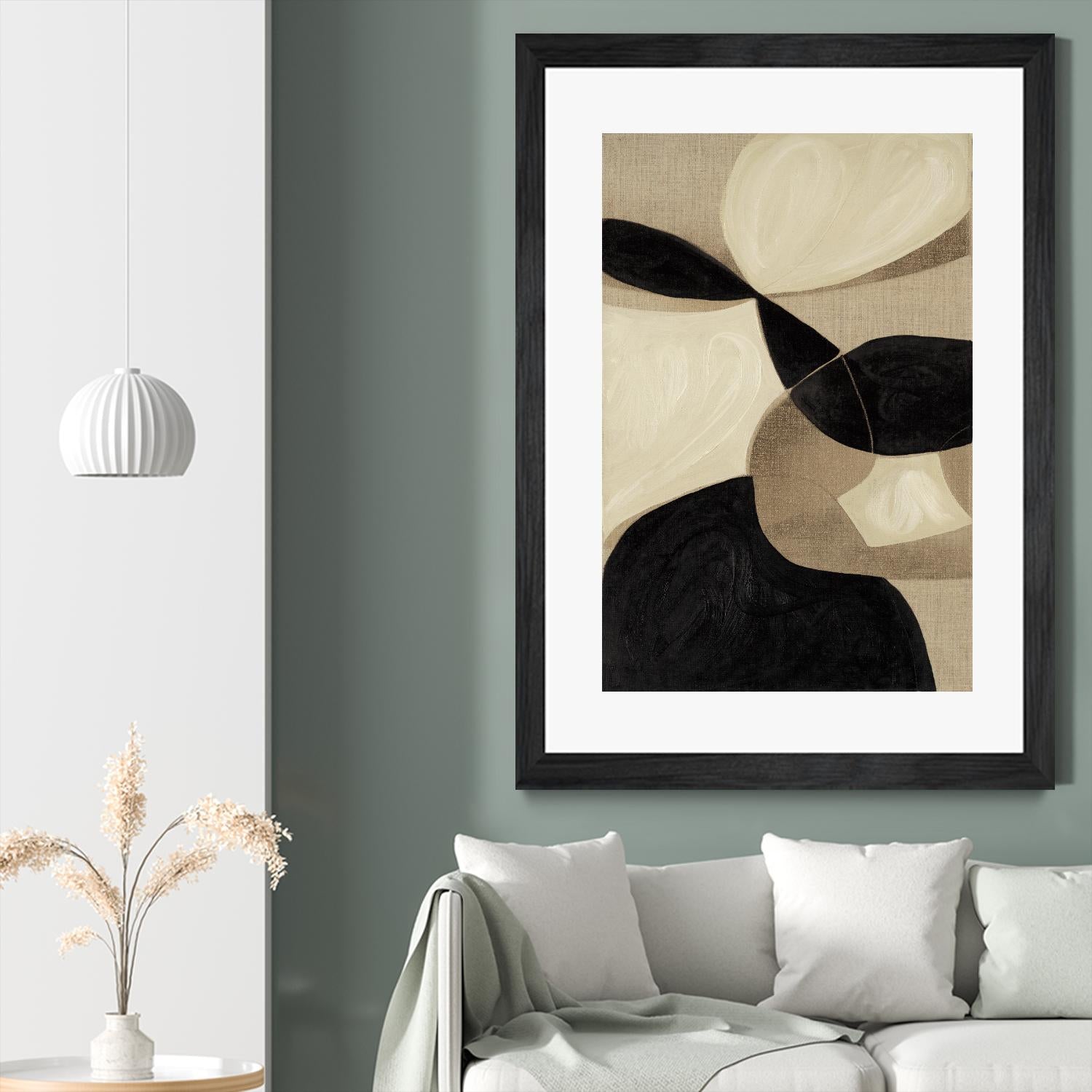 Attraction I by Kippi Leonard on GIANT ART - blacks organic shapes