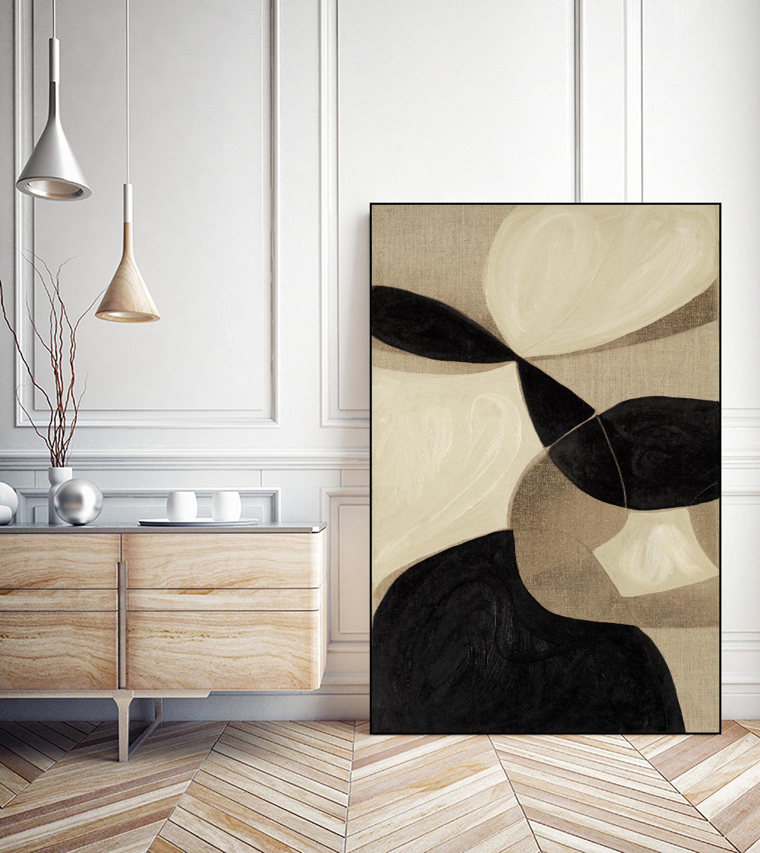 Attraction I by Kippi Leonard on GIANT ART - blacks organic shapes