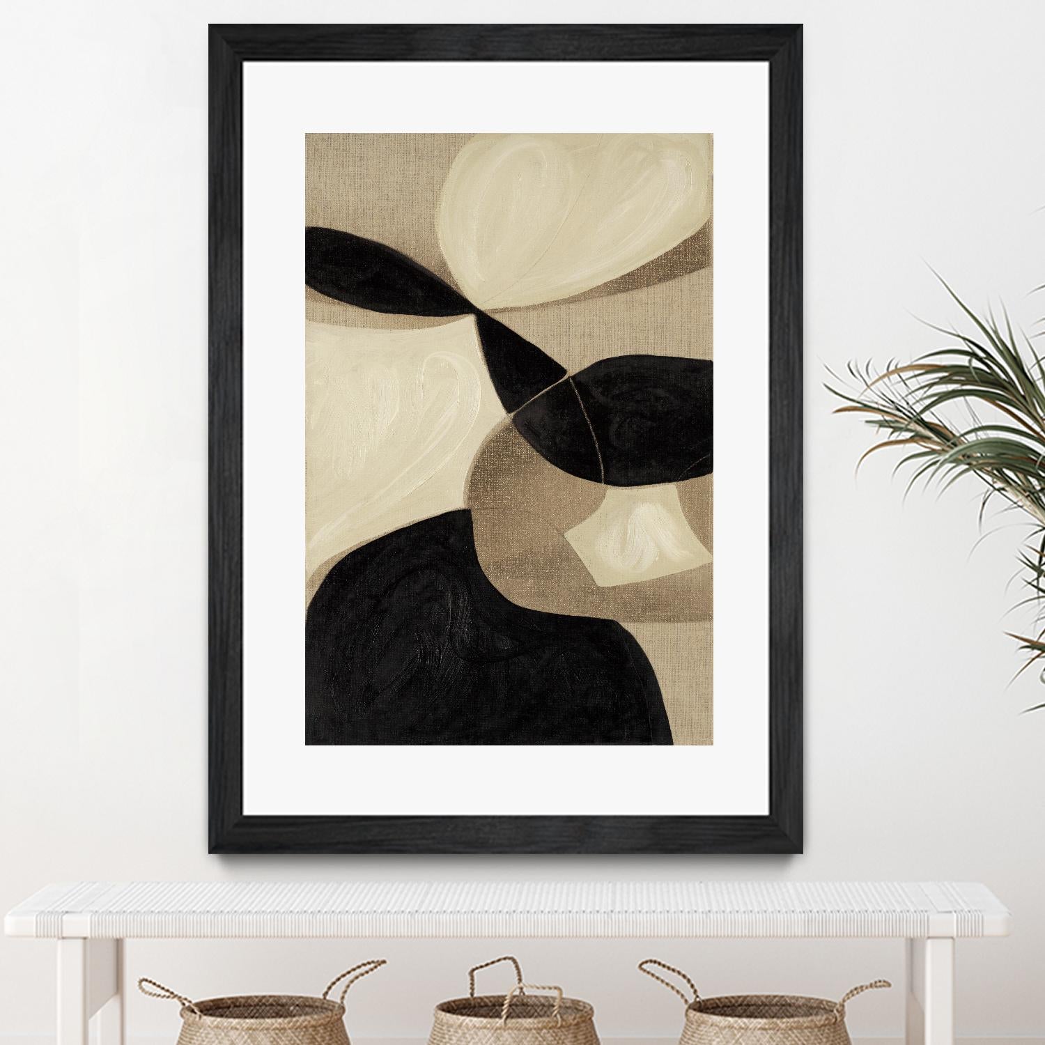 Attraction I by Kippi Leonard on GIANT ART - blacks organic shapes