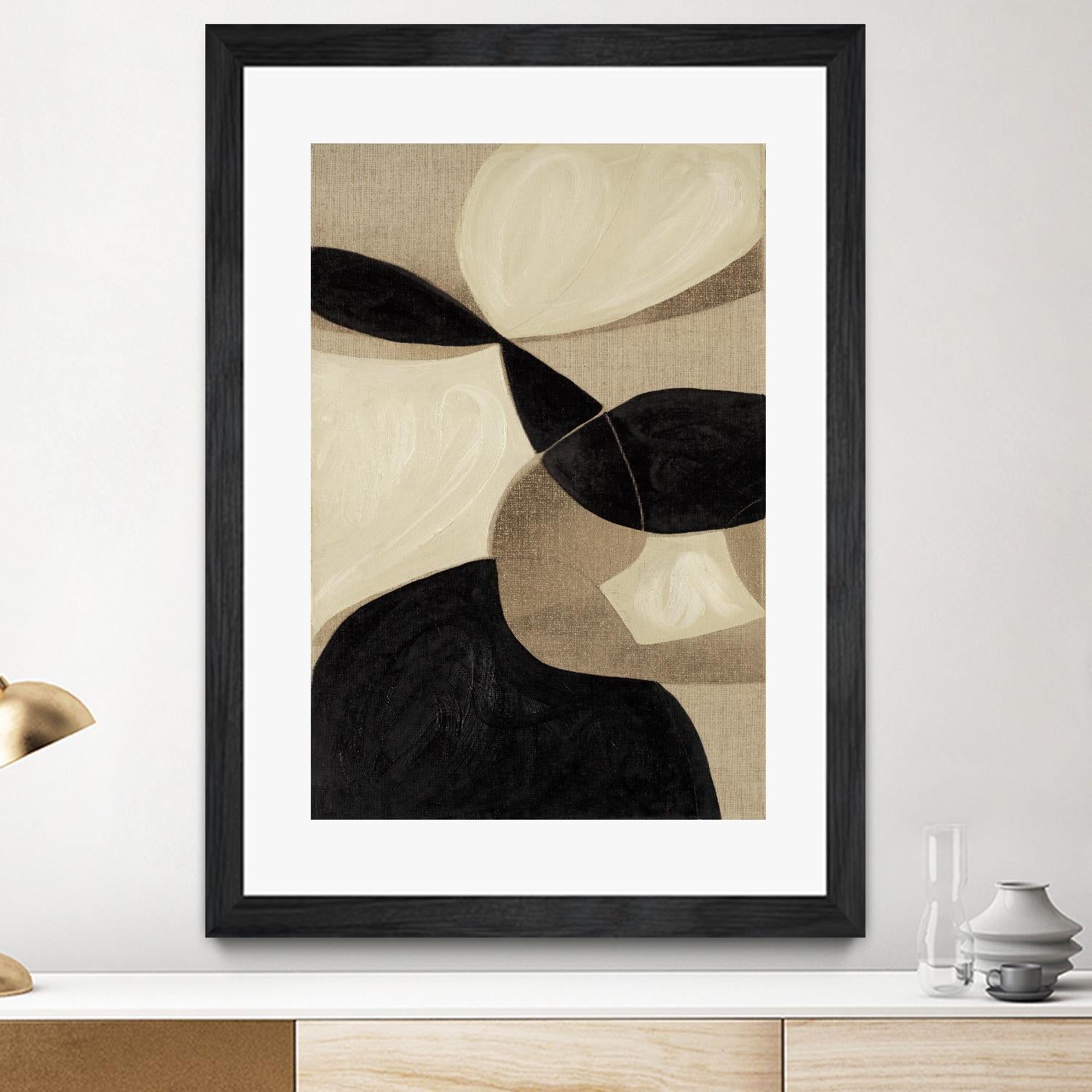 Attraction I by Kippi Leonard on GIANT ART - blacks organic shapes