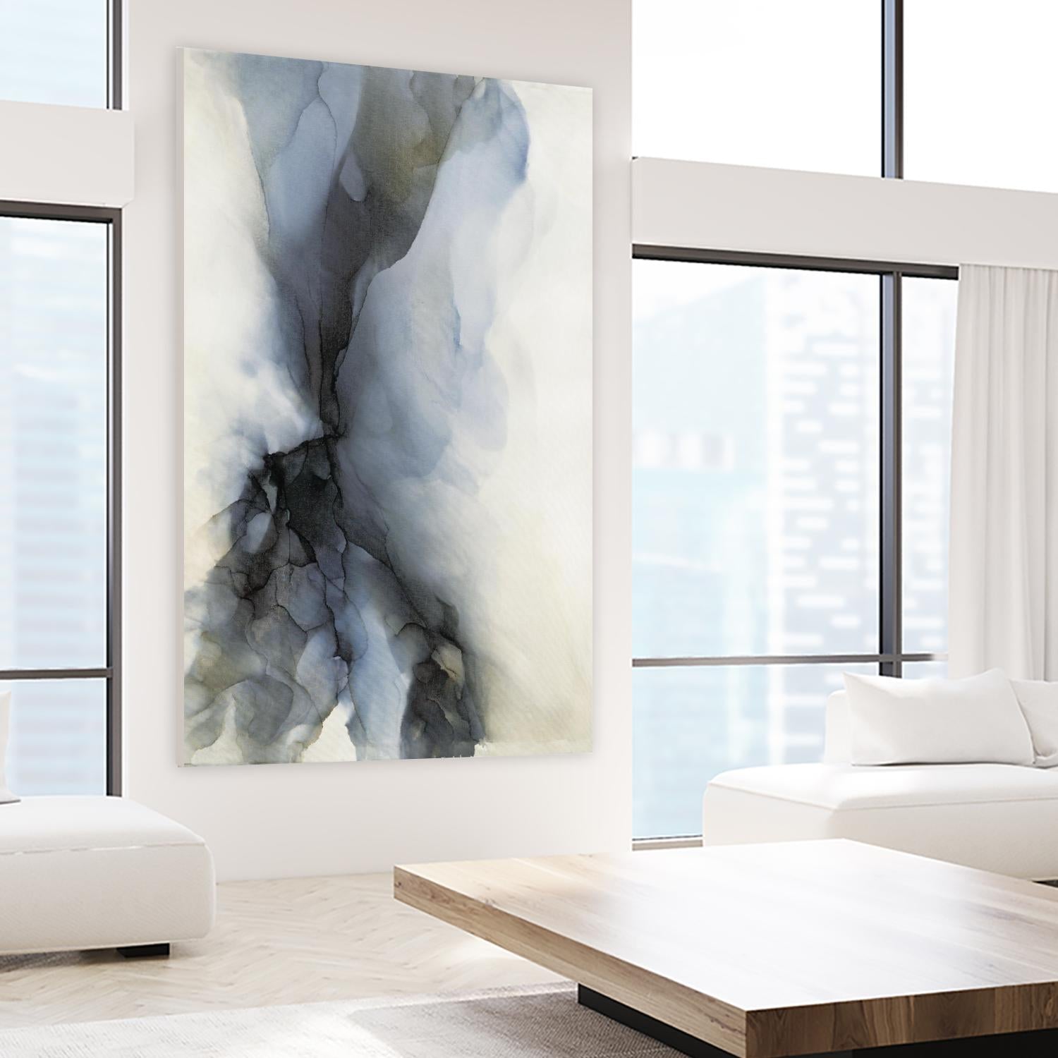 Reflection by Kippi Leonard on GIANT ART - blues fluid abstracts