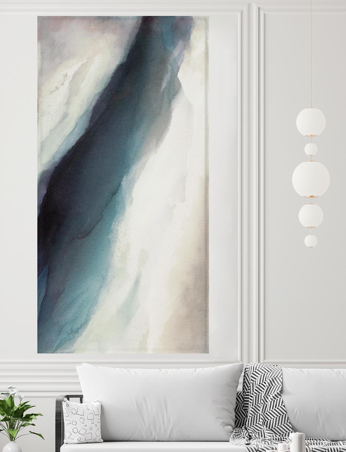 A Hui Hou by Kippi Leonard on GIANT ART - whites & creams fluid abstract blue