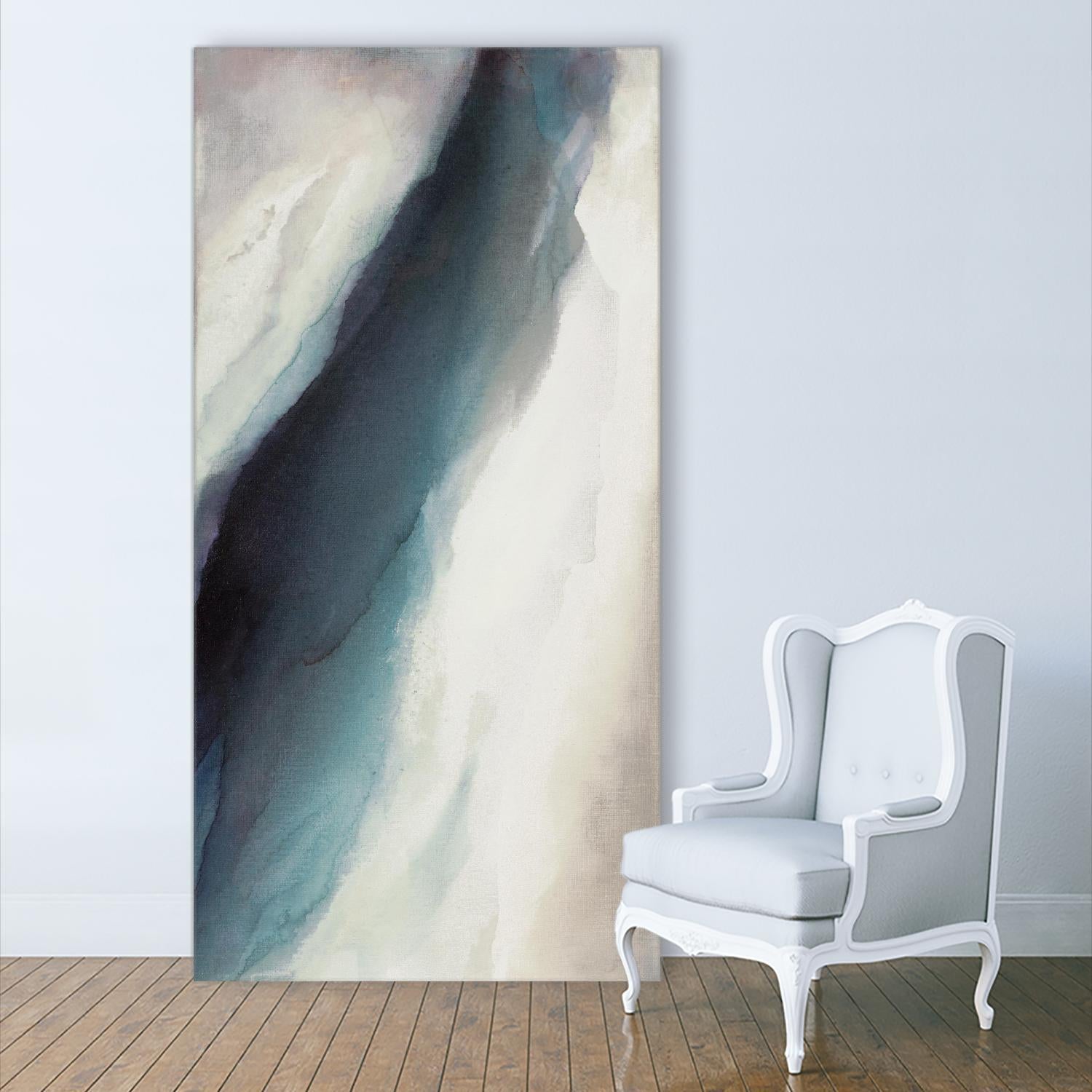 A Hui Hou by Kippi Leonard on GIANT ART - whites & creams fluid abstract blue