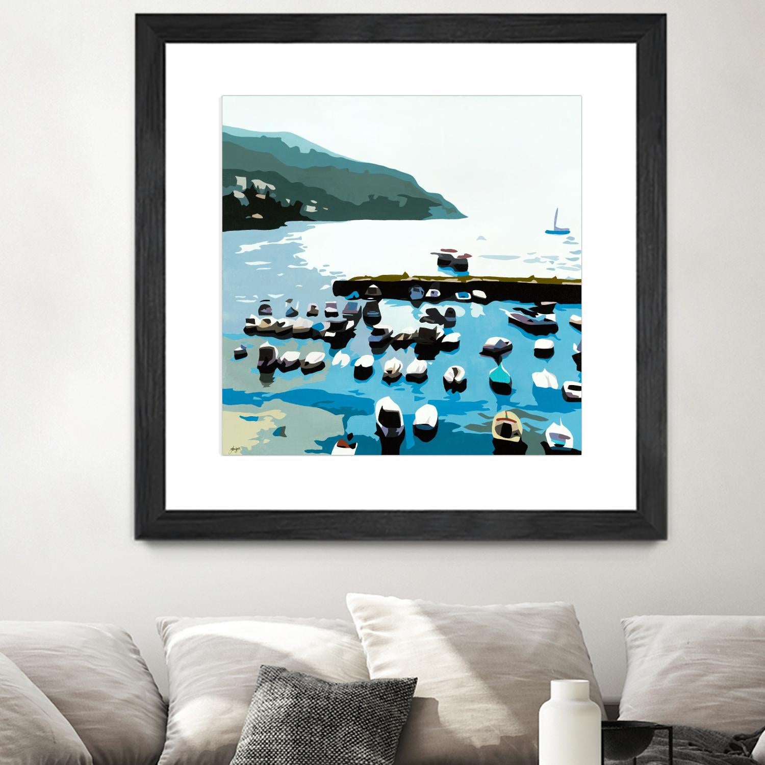 Boats by Beth Ann Lawson on GIANT ART - blues coastal ocean