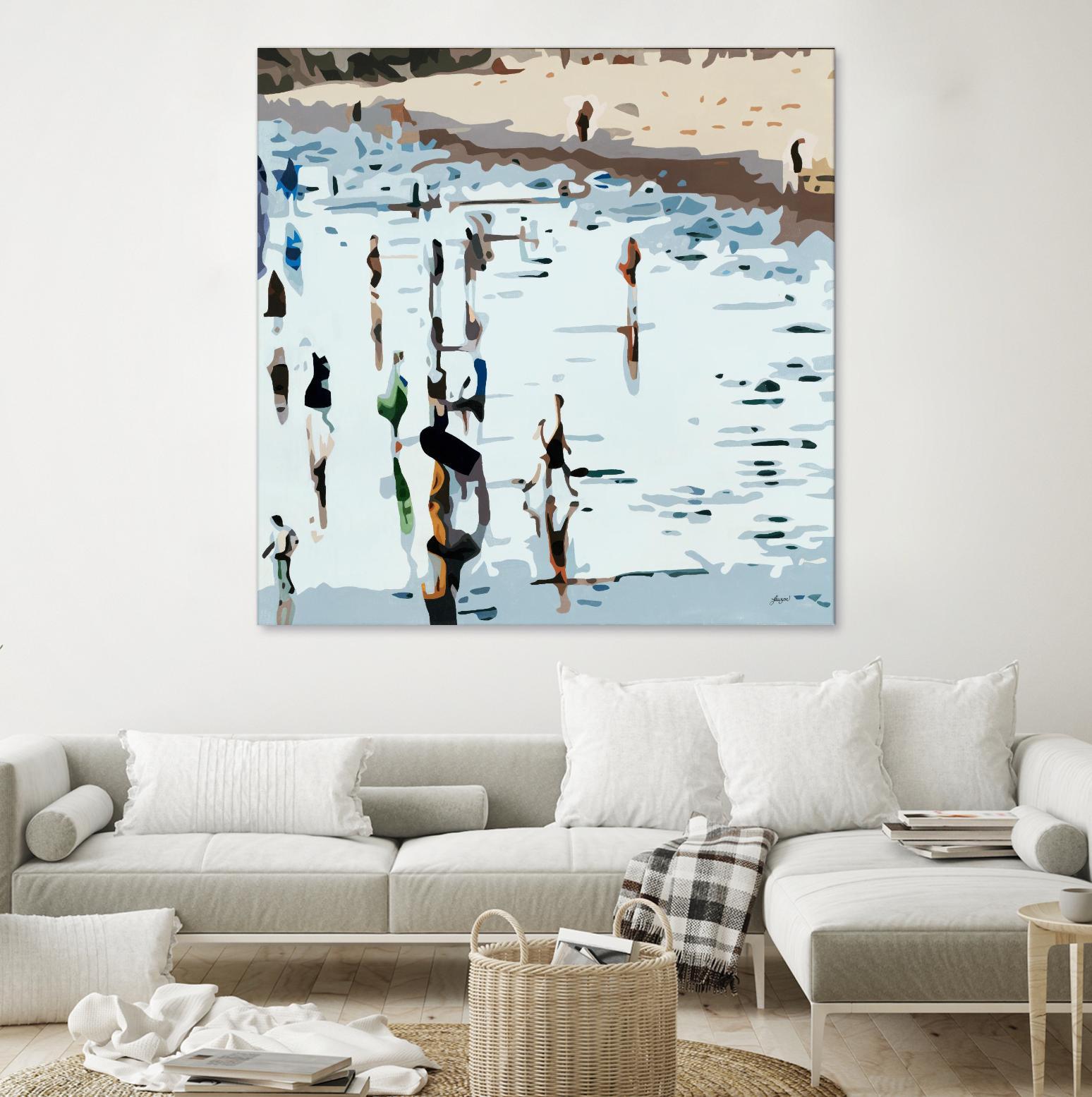 Self Reflection by Beth Ann Lawson on GIANT ART - blues coastal waves