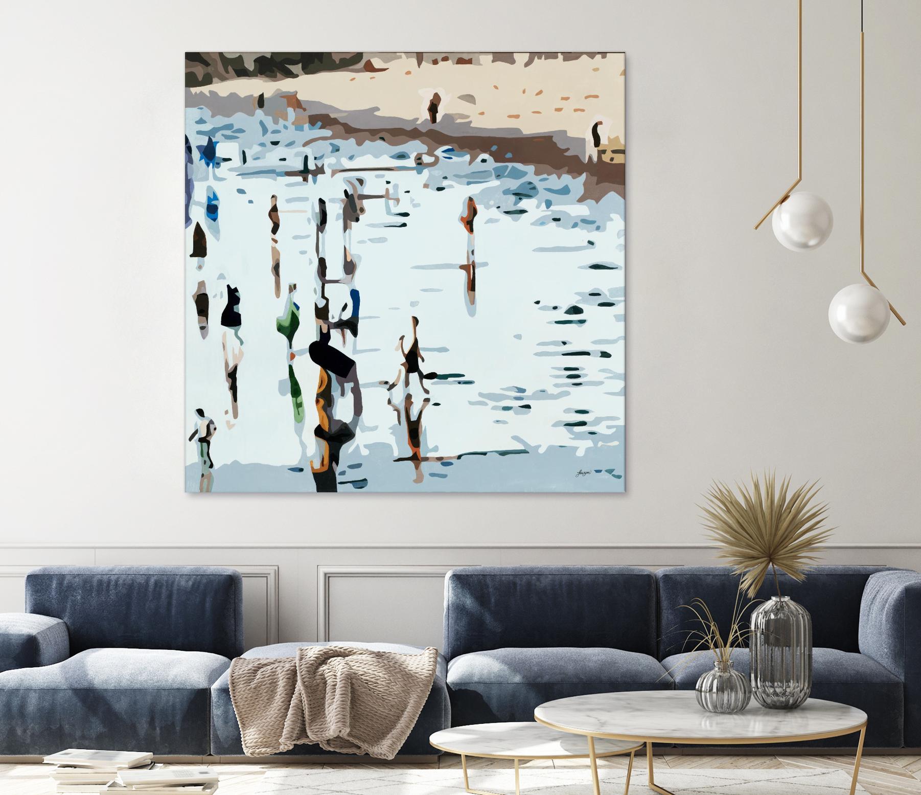 Self Reflection by Beth Ann Lawson on GIANT ART - blues coastal waves