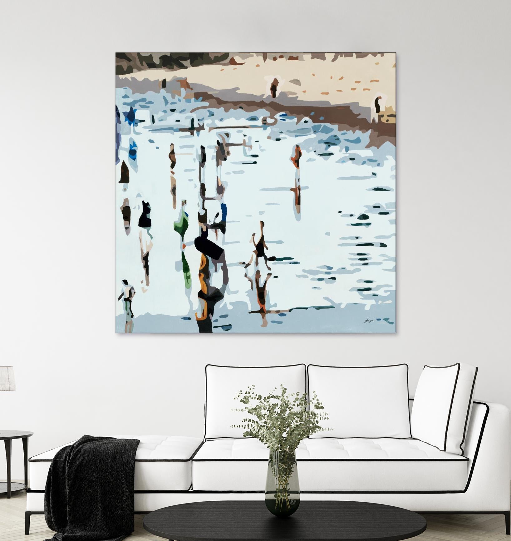 Self Reflection by Beth Ann Lawson on GIANT ART - blues coastal waves