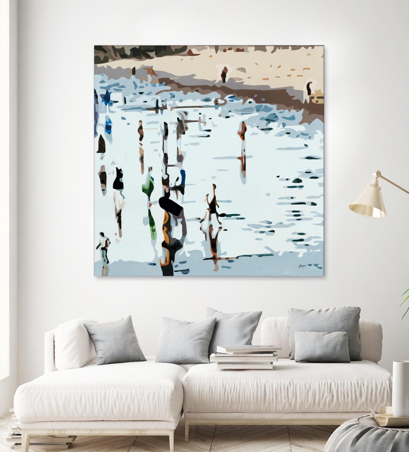 Self Reflection by Beth Ann Lawson on GIANT ART - blues coastal waves