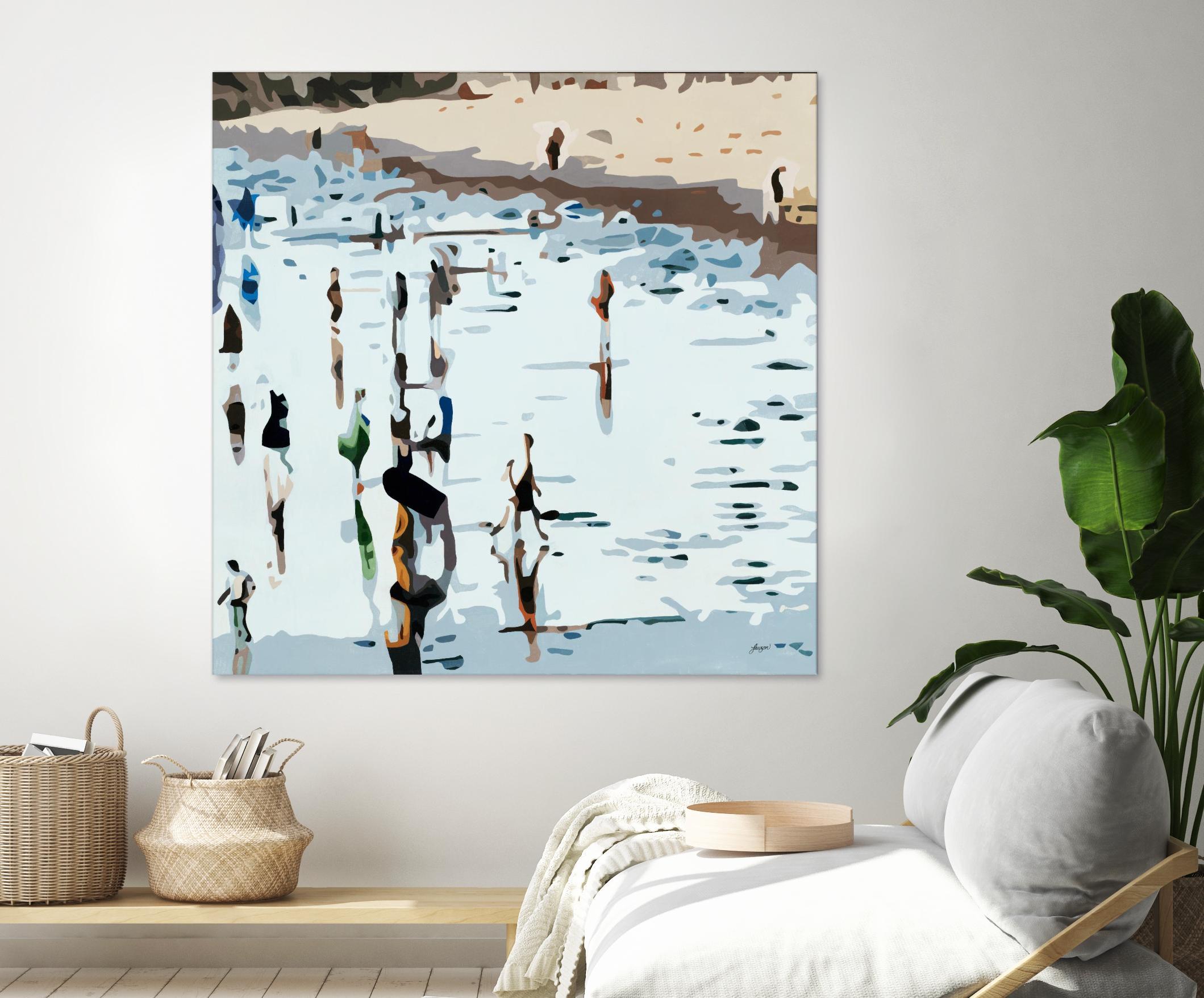 Self Reflection by Beth Ann Lawson on GIANT ART - blues coastal waves