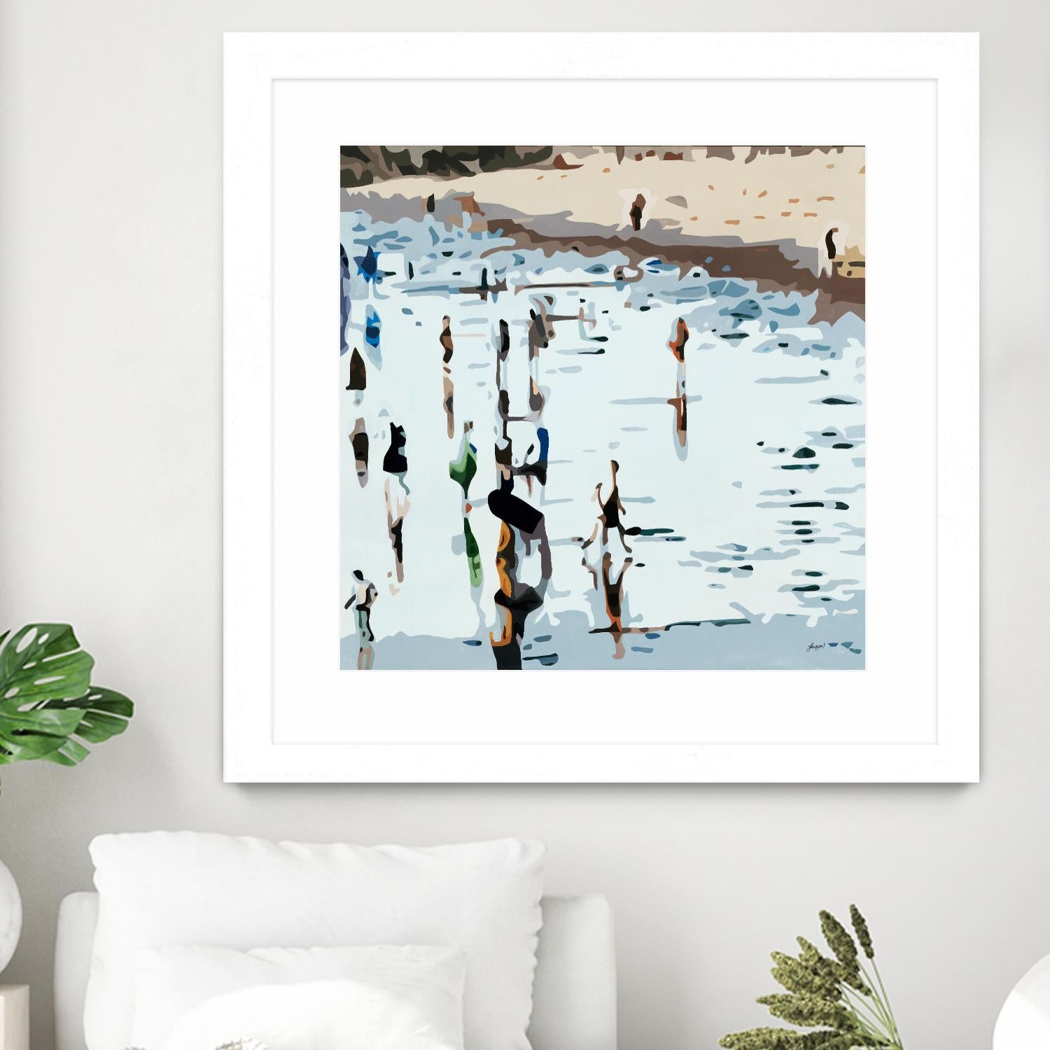 Self Reflection by Beth Ann Lawson on GIANT ART - blues coastal waves