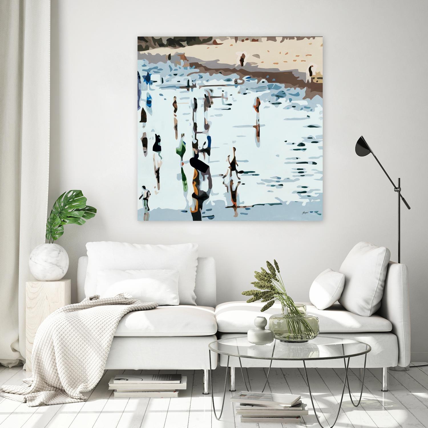 Self Reflection by Beth Ann Lawson on GIANT ART - blues coastal waves