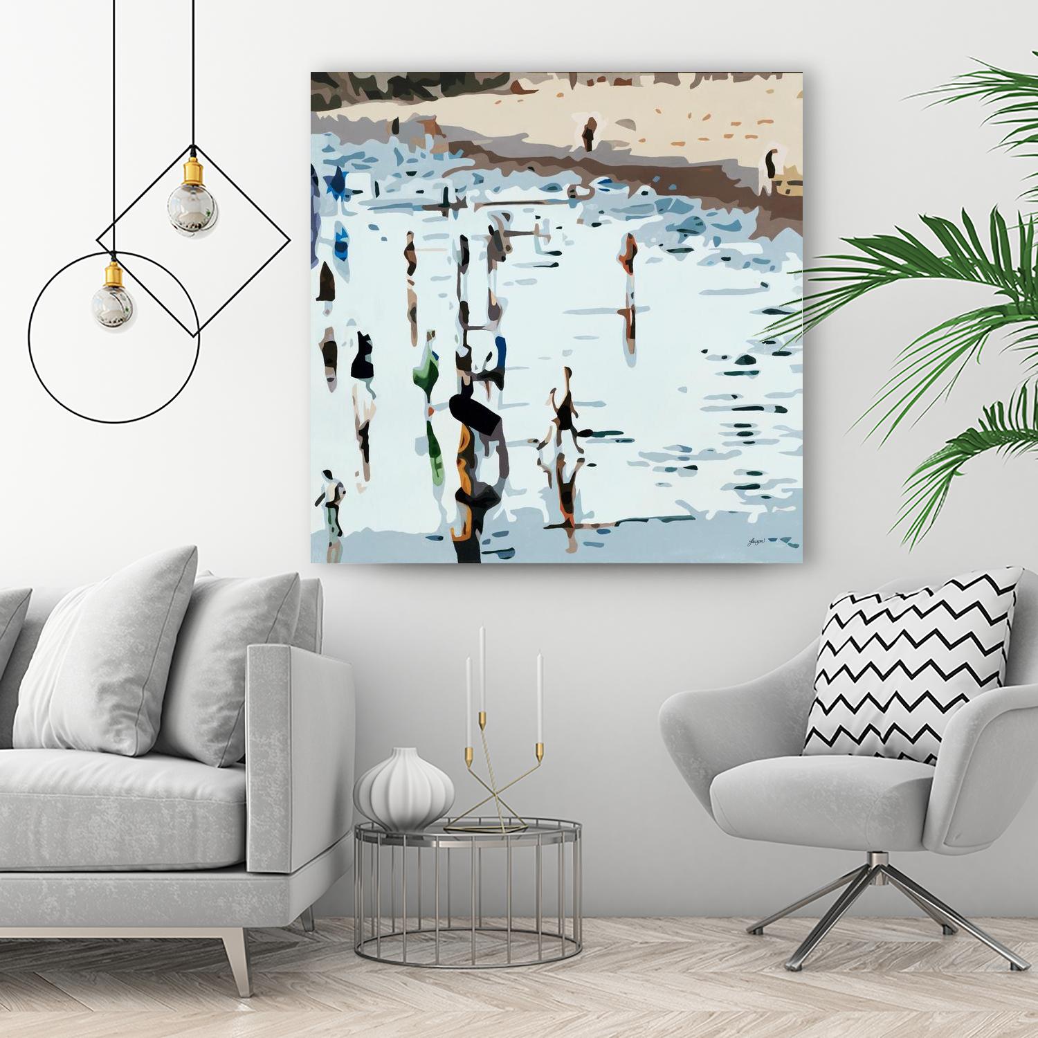 Self Reflection by Beth Ann Lawson on GIANT ART - blues coastal waves