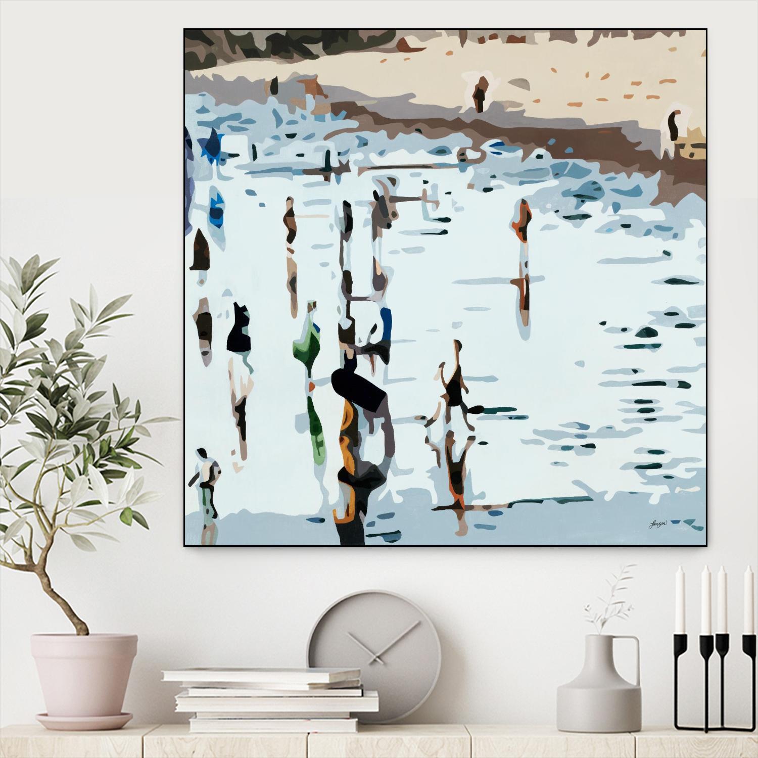 Self Reflection by Beth Ann Lawson on GIANT ART - blues coastal waves