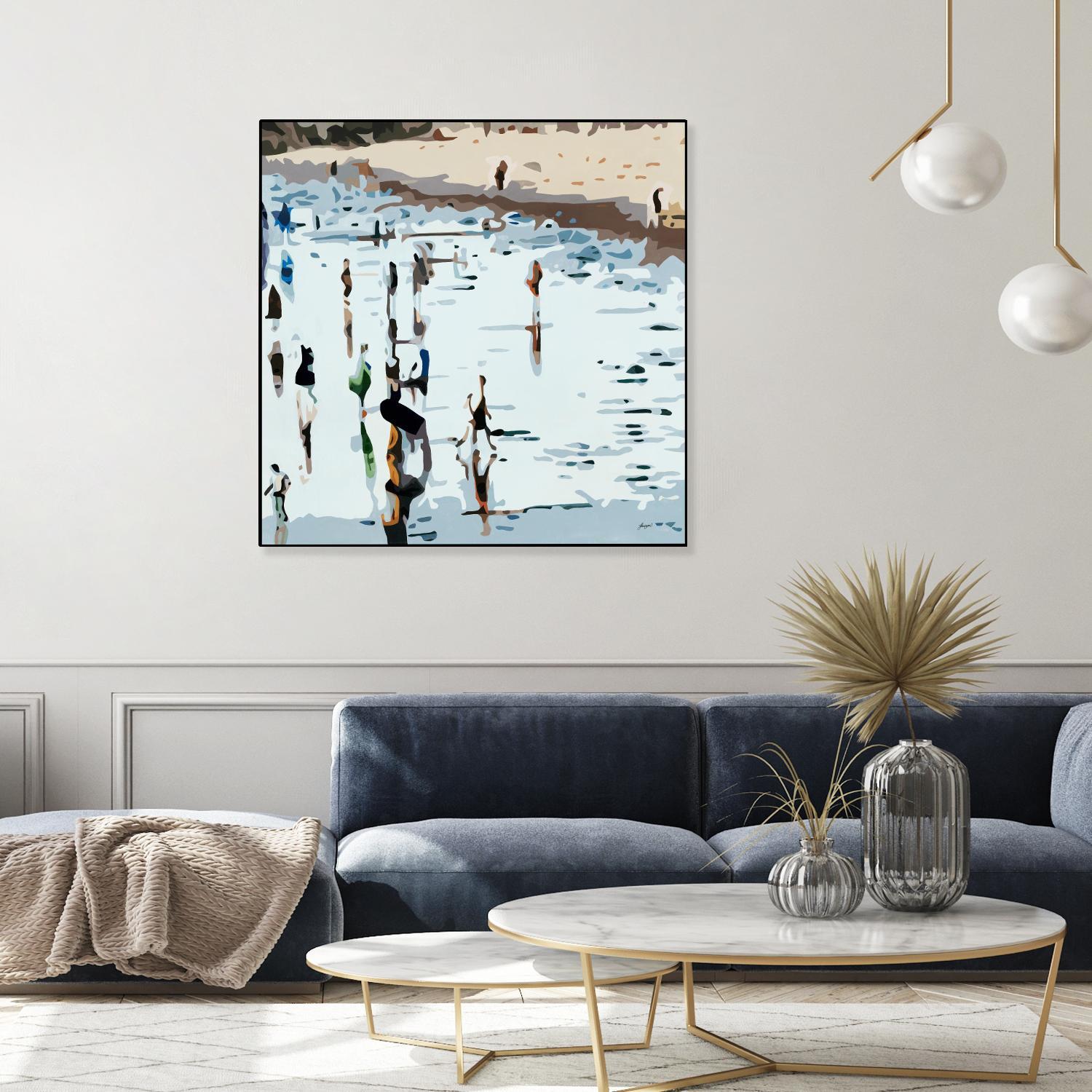 Self Reflection by Beth Ann Lawson on GIANT ART - blues coastal waves