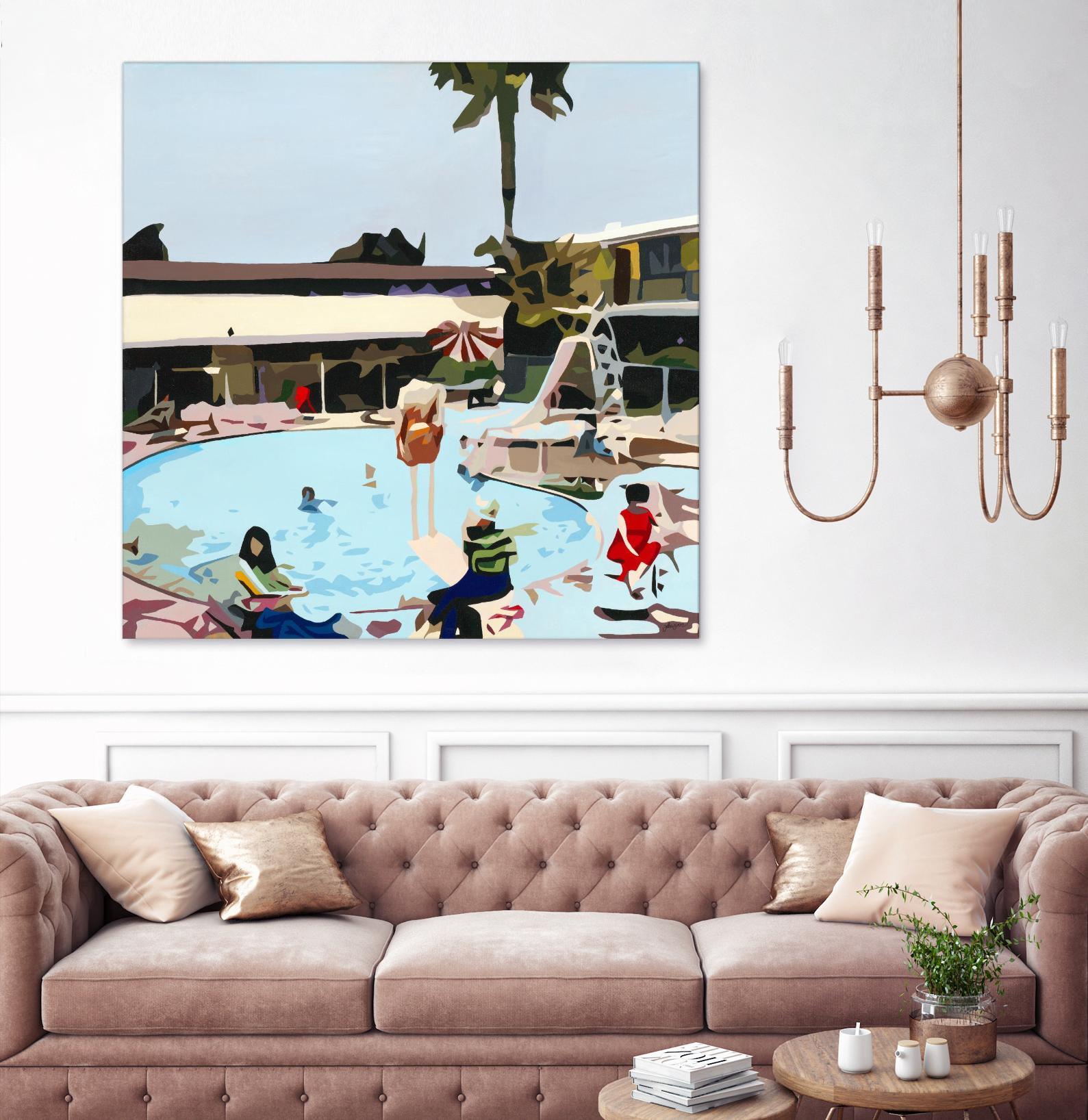 Off The Deep by Beth Ann Lawson on GIANT ART - blues coastal pool