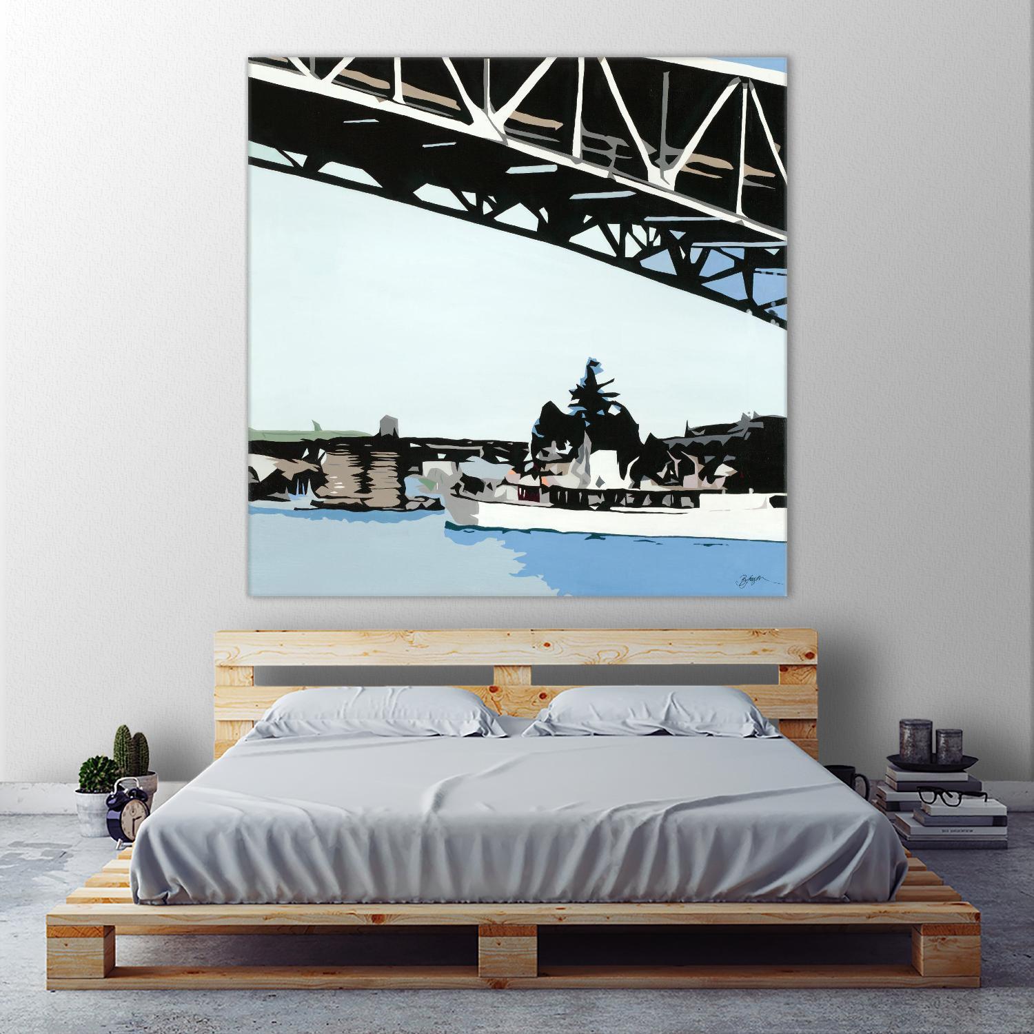 To The Cut by Beth Ann Lawson on GIANT ART - blues coastal bridge