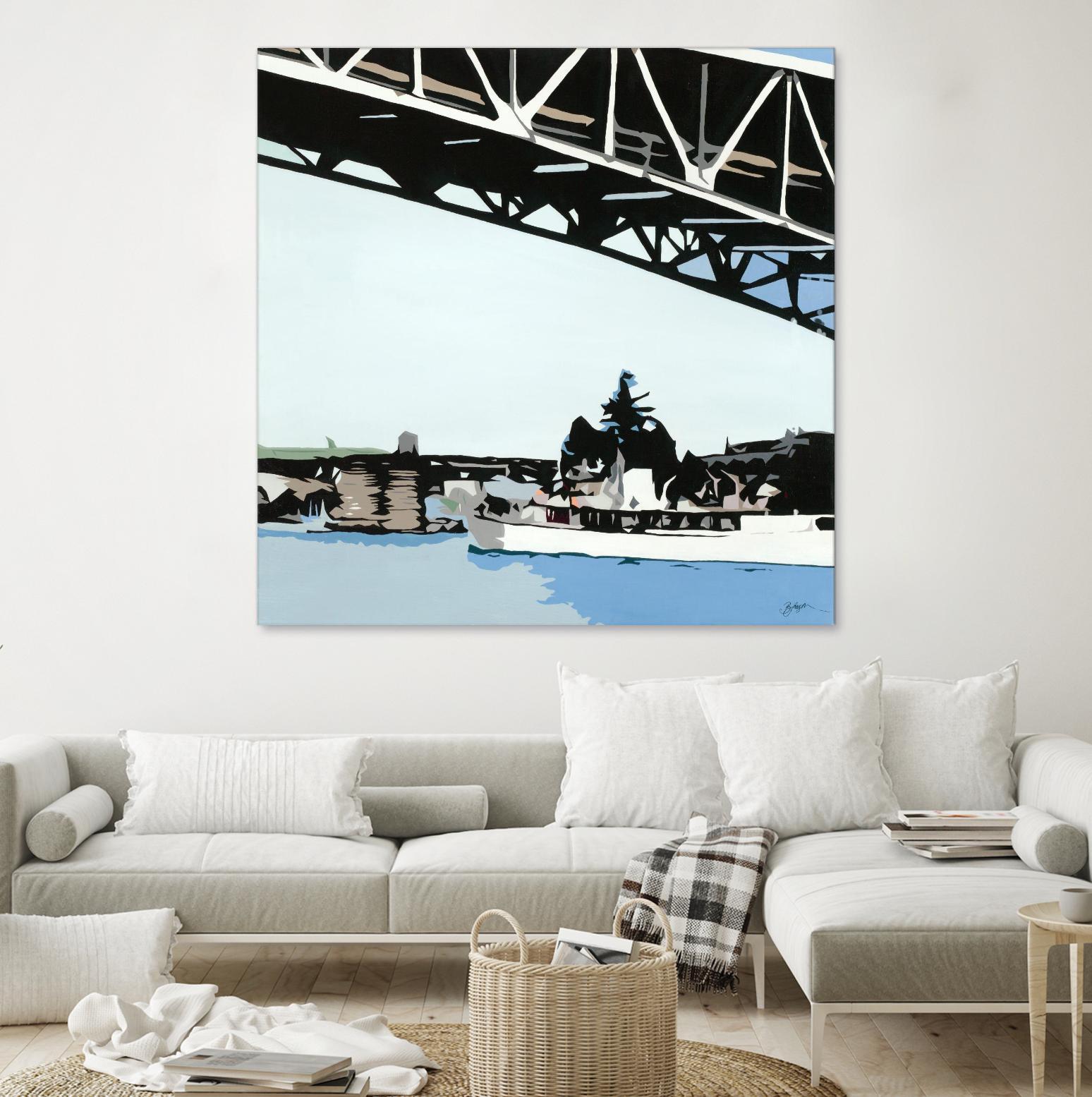 To The Cut by Beth Ann Lawson on GIANT ART - blues coastal bridge