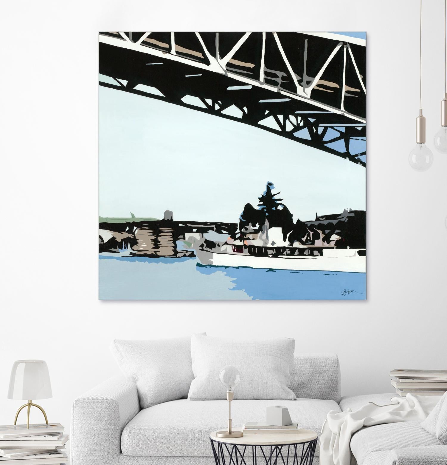 To The Cut by Beth Ann Lawson on GIANT ART - blues coastal bridge