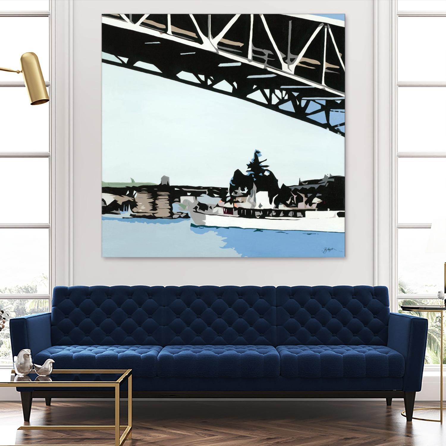 To The Cut by Beth Ann Lawson on GIANT ART - blues coastal bridge