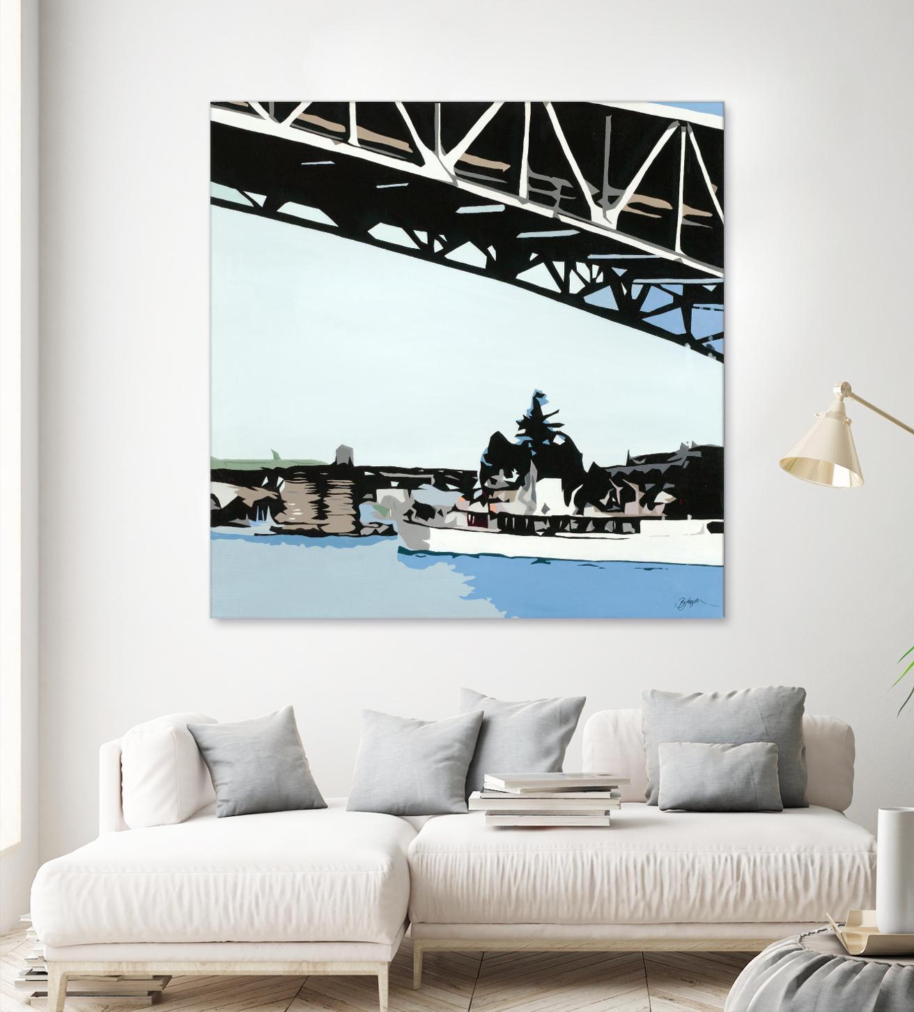To The Cut by Beth Ann Lawson on GIANT ART - blues coastal bridge