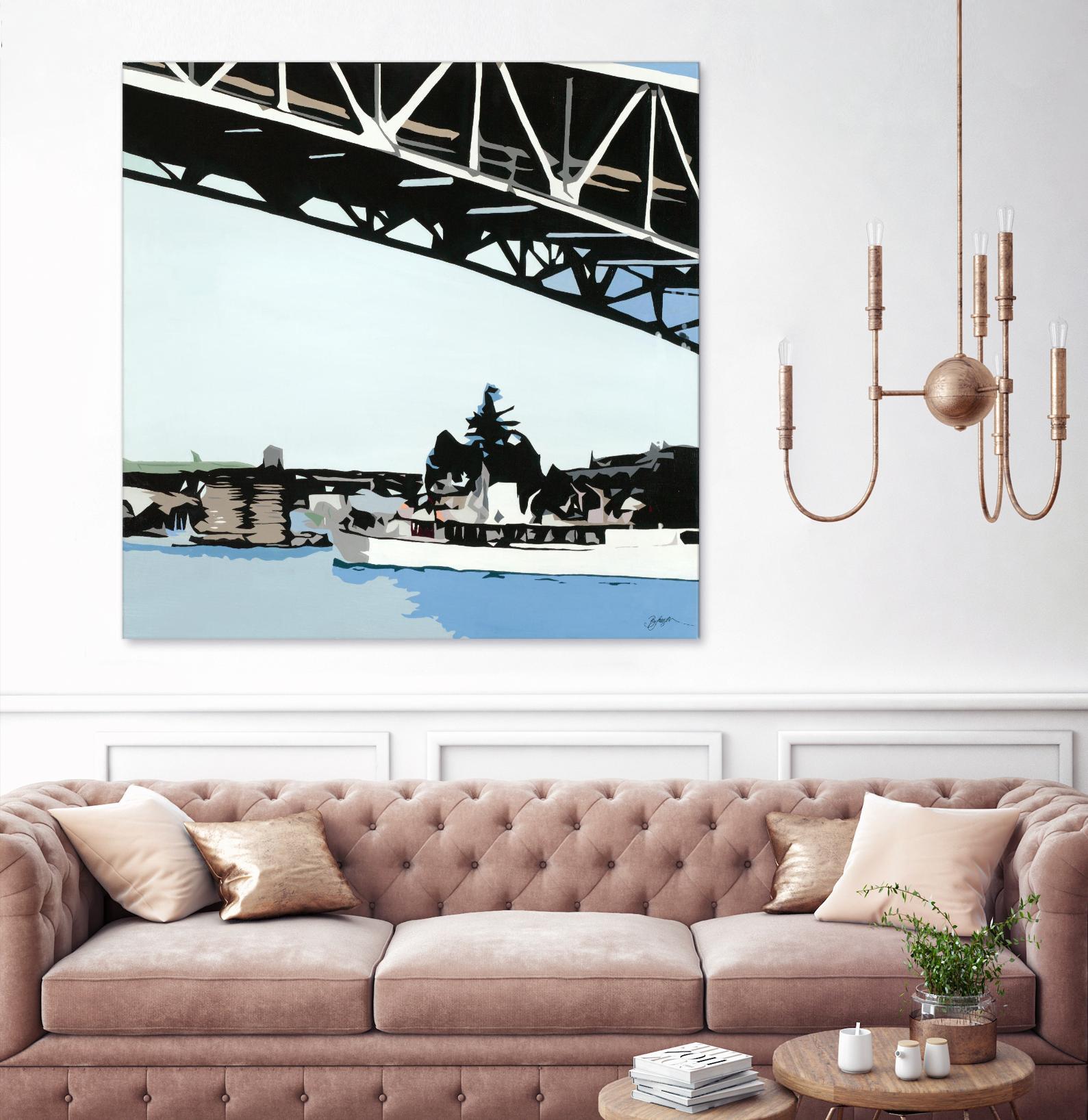 To The Cut by Beth Ann Lawson on GIANT ART - blues coastal bridge